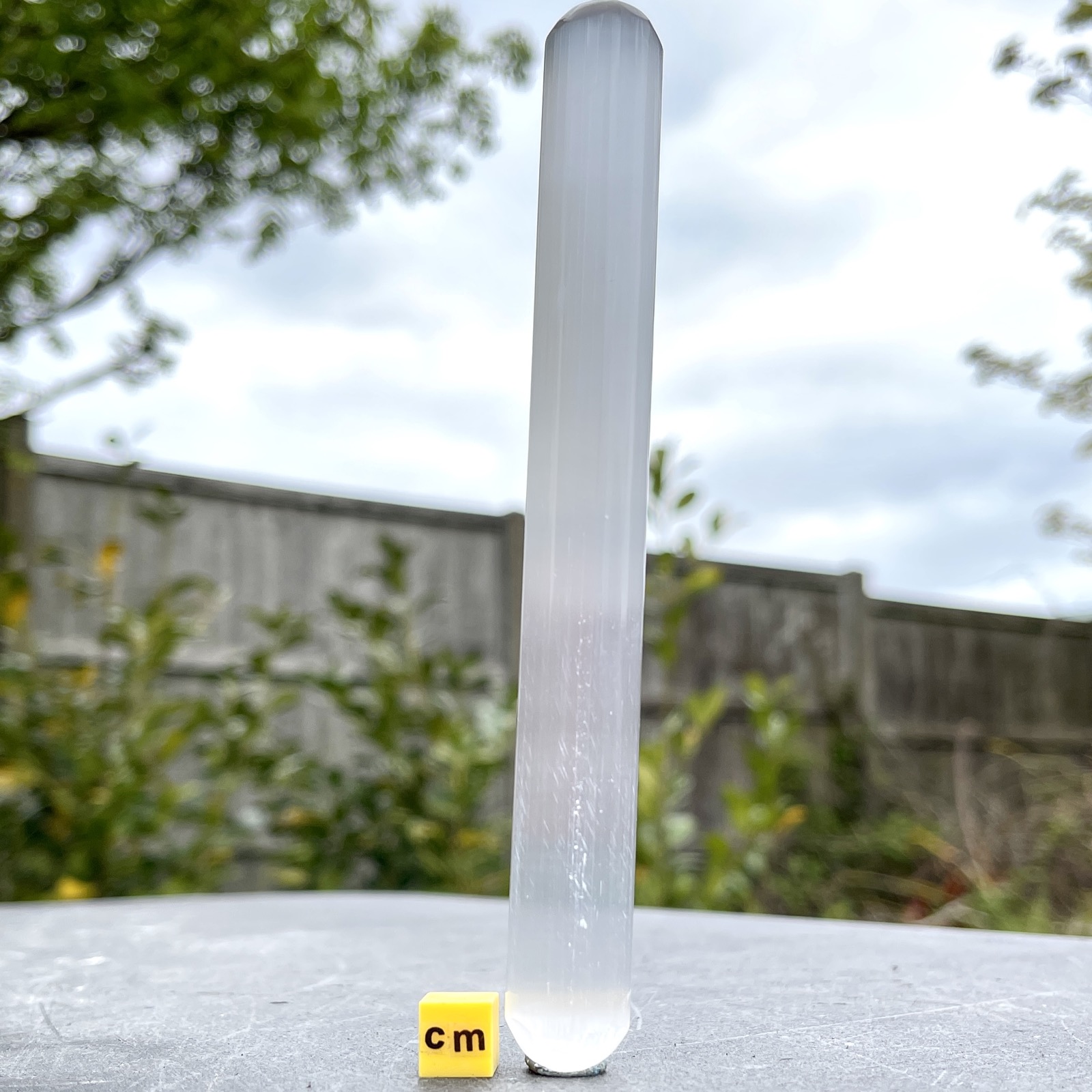 White Selenite Round Massage Wand