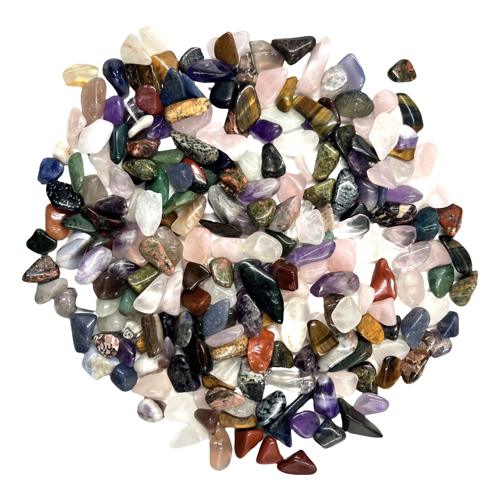 500g Mixed Natural Premium Tumblestones (Small Chips) for easy carrying and use in crystal grids, jewelry making, or other crafts