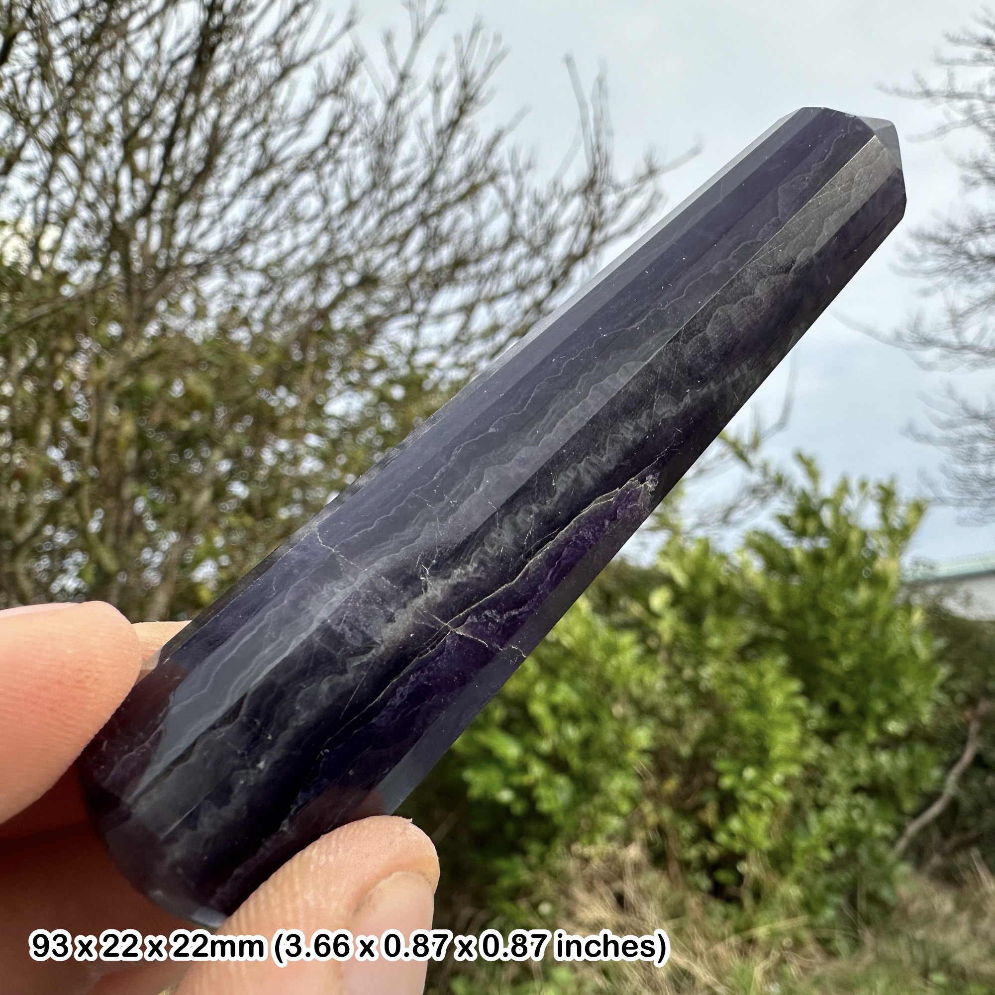 Purple Fluorite Faceted Massage Wand Crystal UK Seller