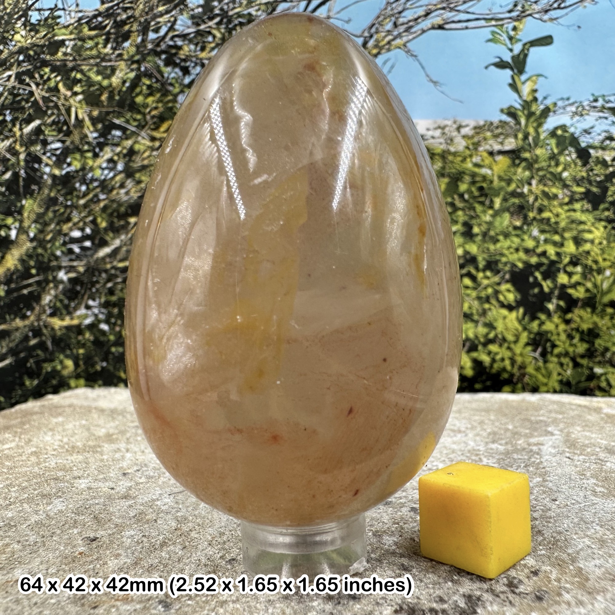 Yellow Hematoid Quartz stone Spiritual egg for energy and vitality