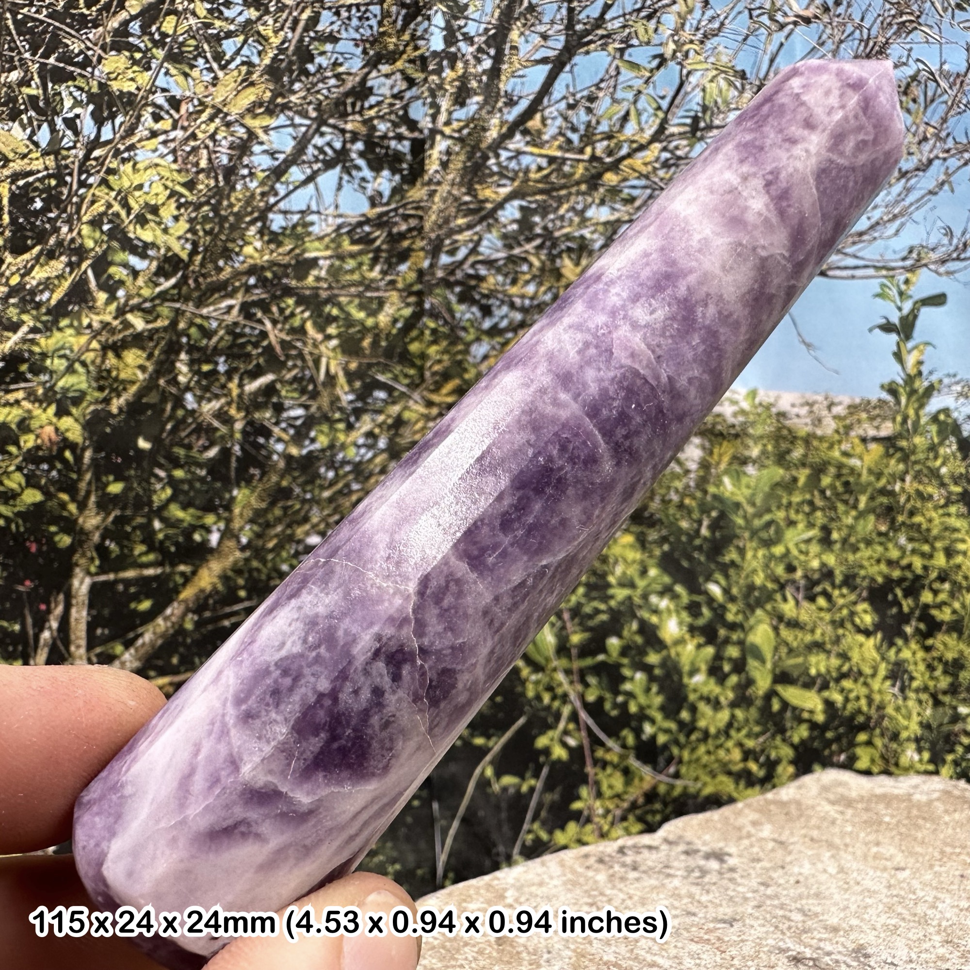 Lepidolite Faceted Massage Wand Polished Purple Mica Lithium Mineral Crystal Collectors Stone Display Specimen Decorative Carving Gift