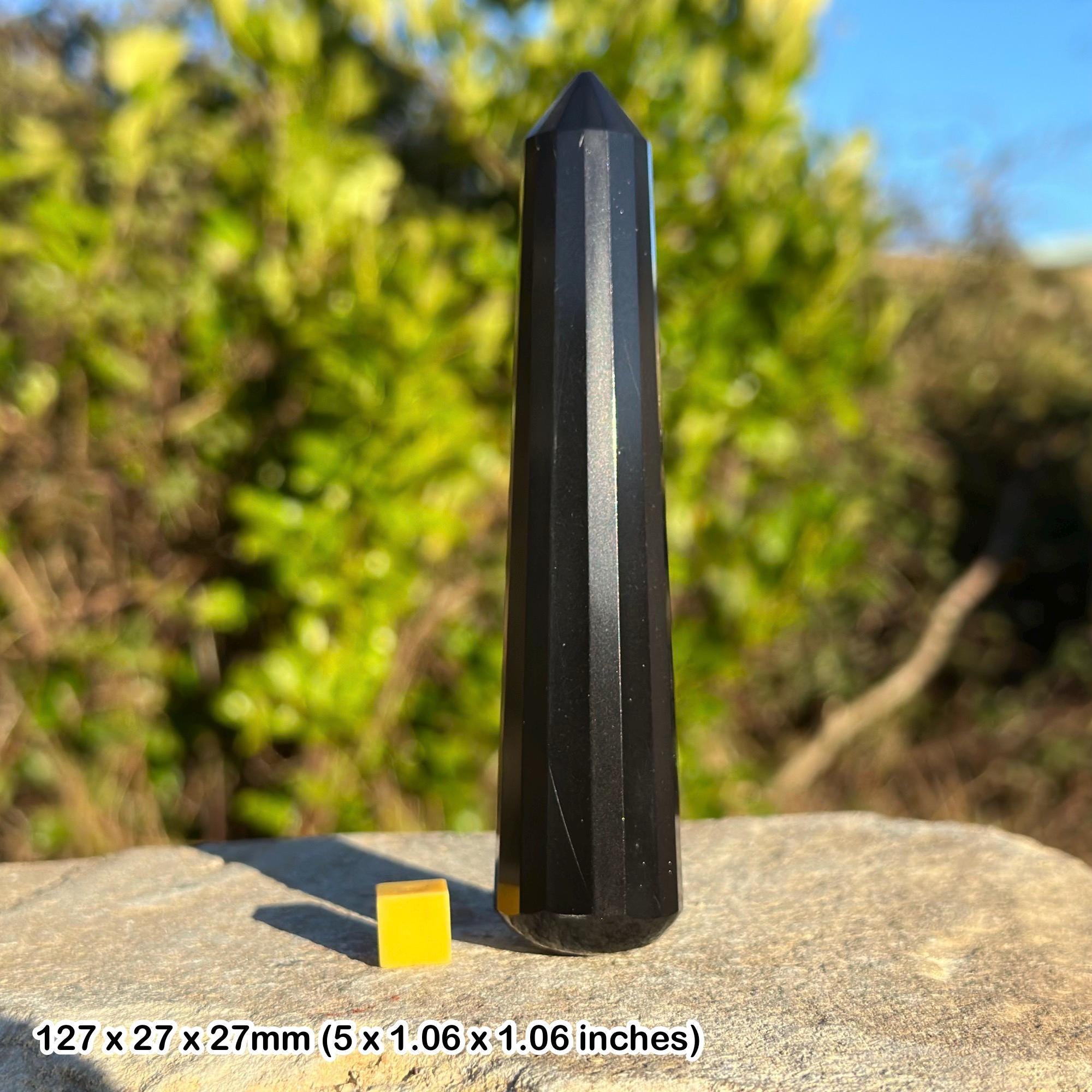 Black agate faceted massage wand spiritual Spiritual crystal, uk seller