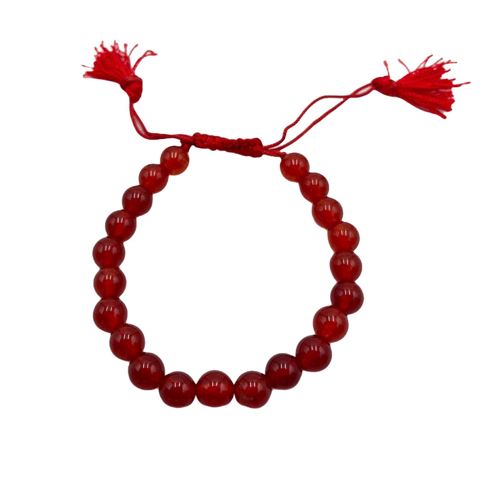 8mm Carnelian Bead Bracelet Genuine Natural Orange Red Gemstone Stretch