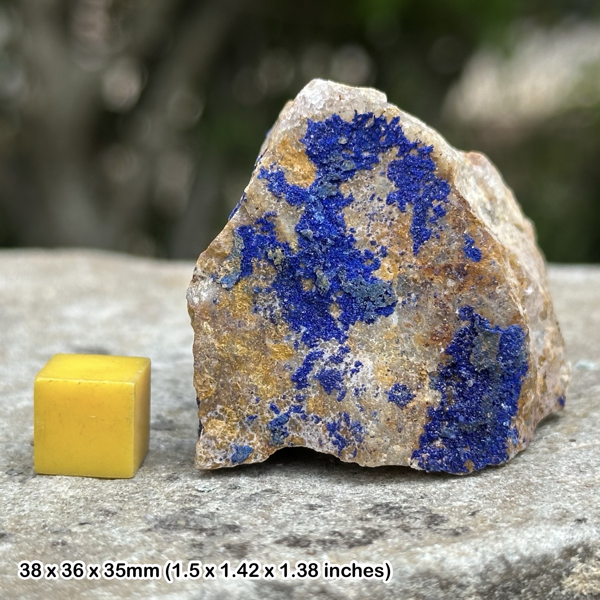 Azurite small crystals on matrix - spiritual Spiritual crystal mineral