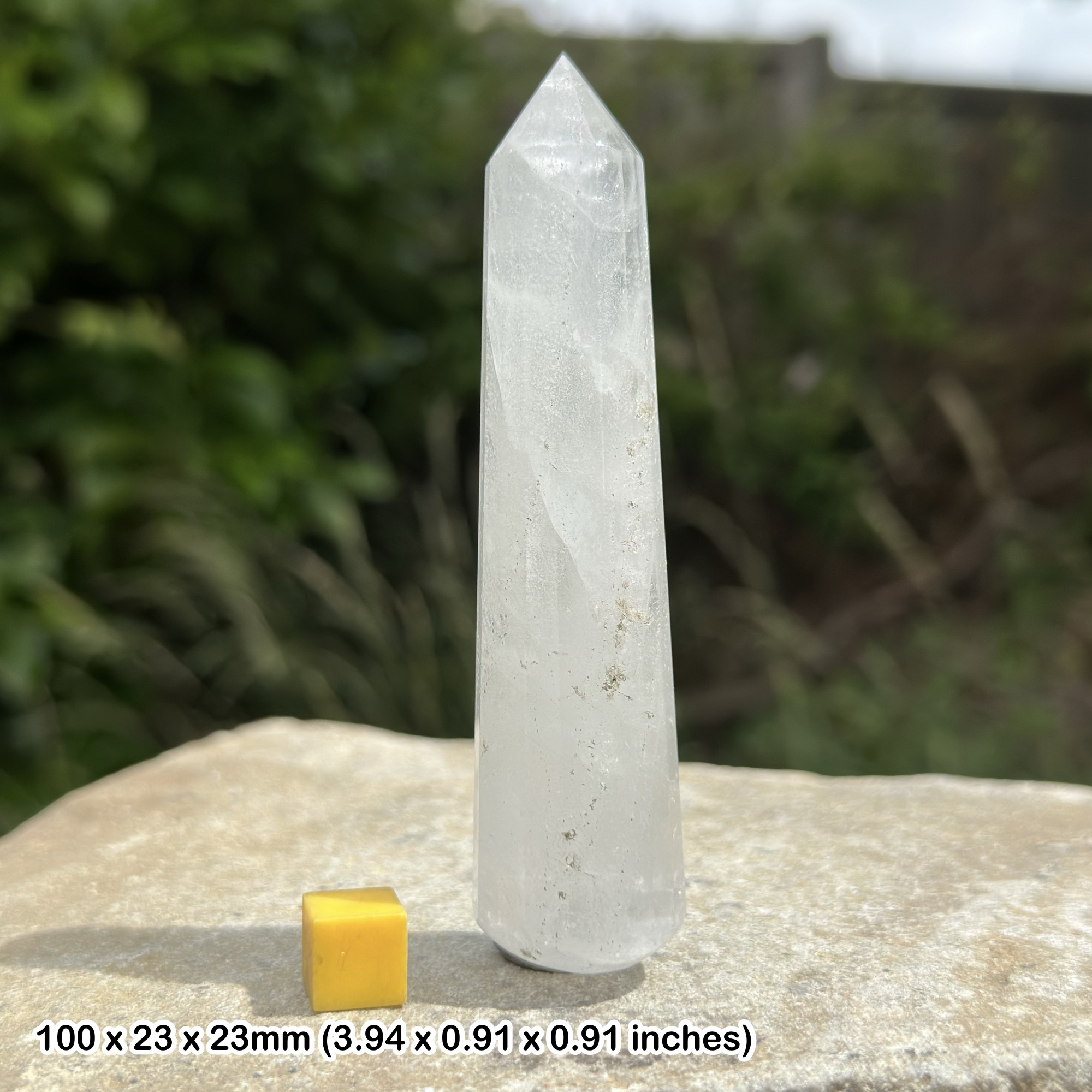 Clear Quartz Faceted Massage Wand Natural Rock Crystal Polished Quartz Wand