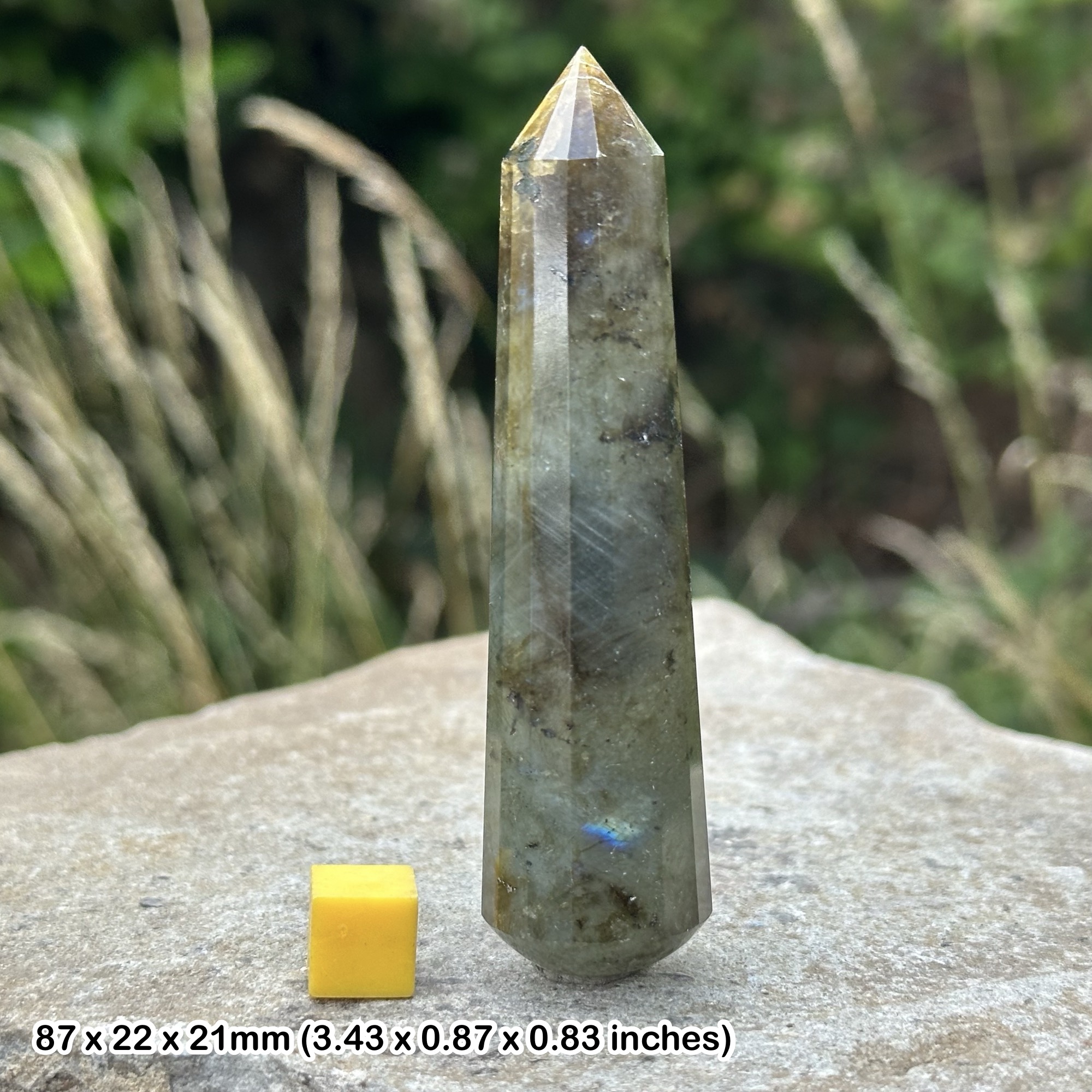 Labradorite crystal massage wand - faceted, genuine Spiritual mineral for spiritual energy