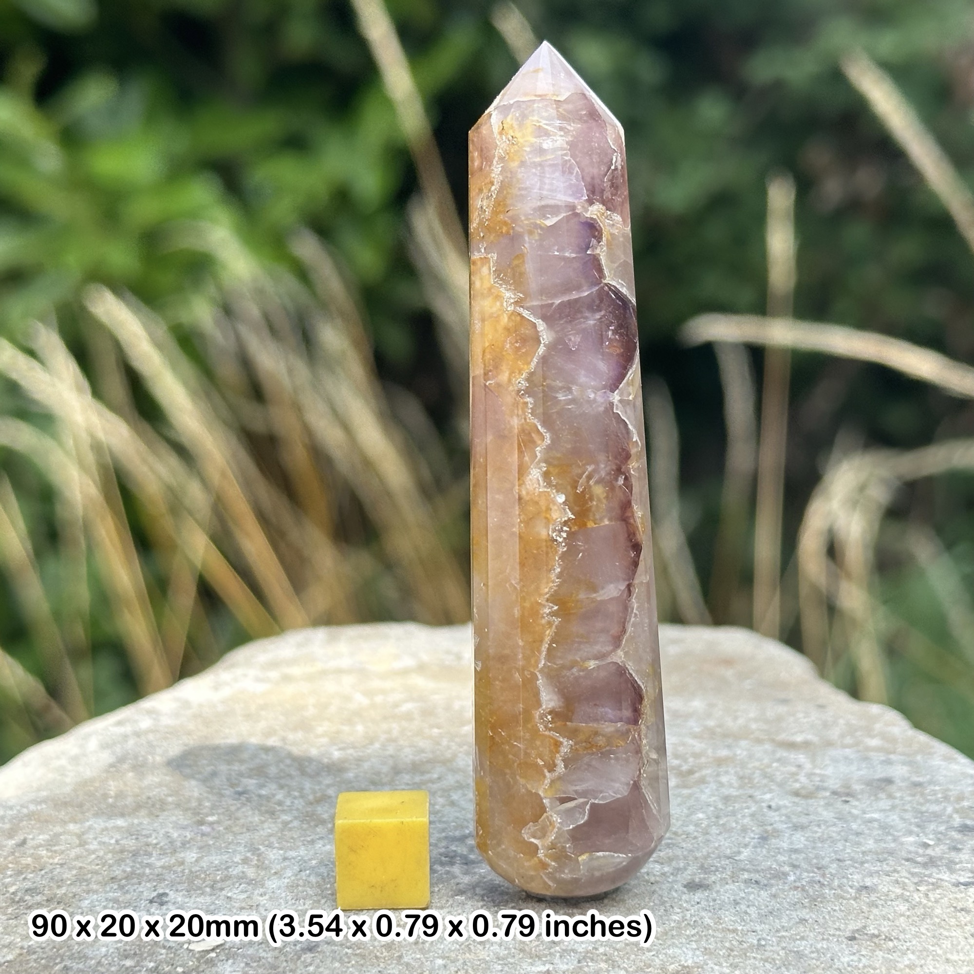 Amethyst Faceted Massage Wand Natural Purple Quartz Crystal Tool