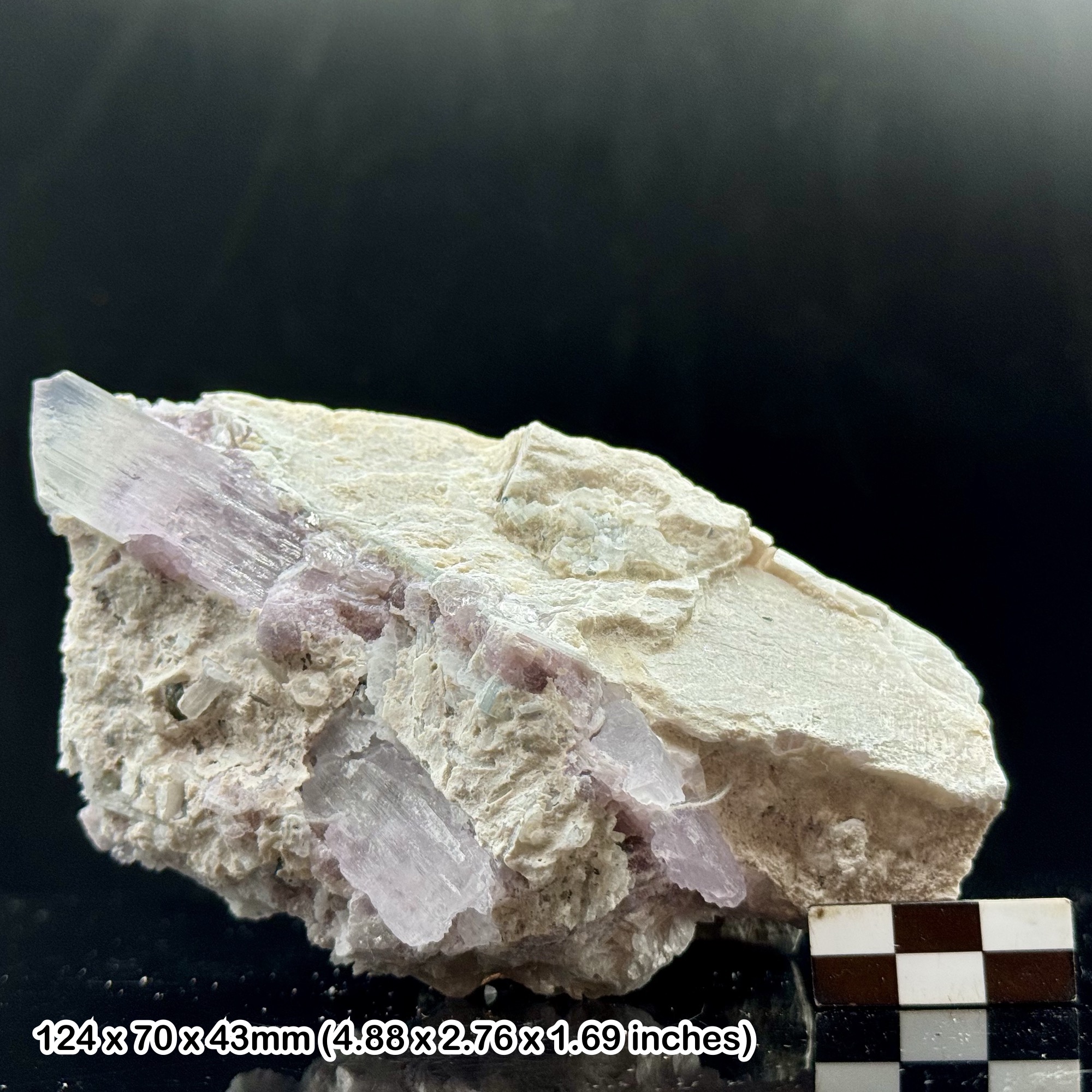 Natural Pink Kunzite with Quartz and Albite Combined Mineral Specimen from Afghanistan with Certificate of Authenticity