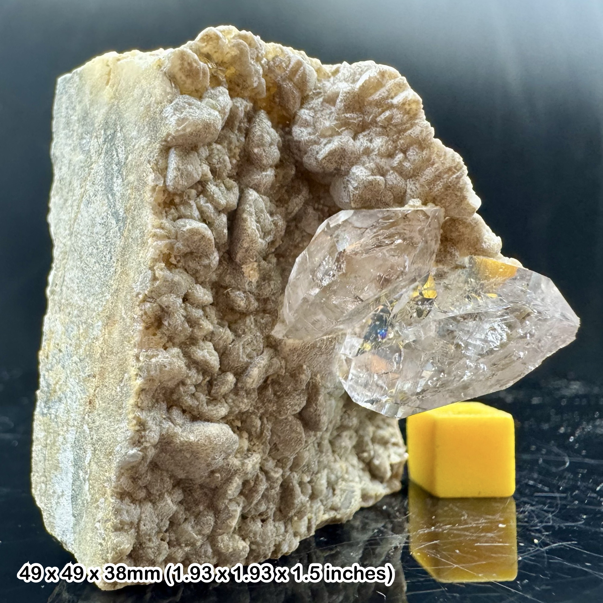 Rare Herkimer Diamond Quartz with Natural Double Terminations from Balochistan Pakistan with Certificate