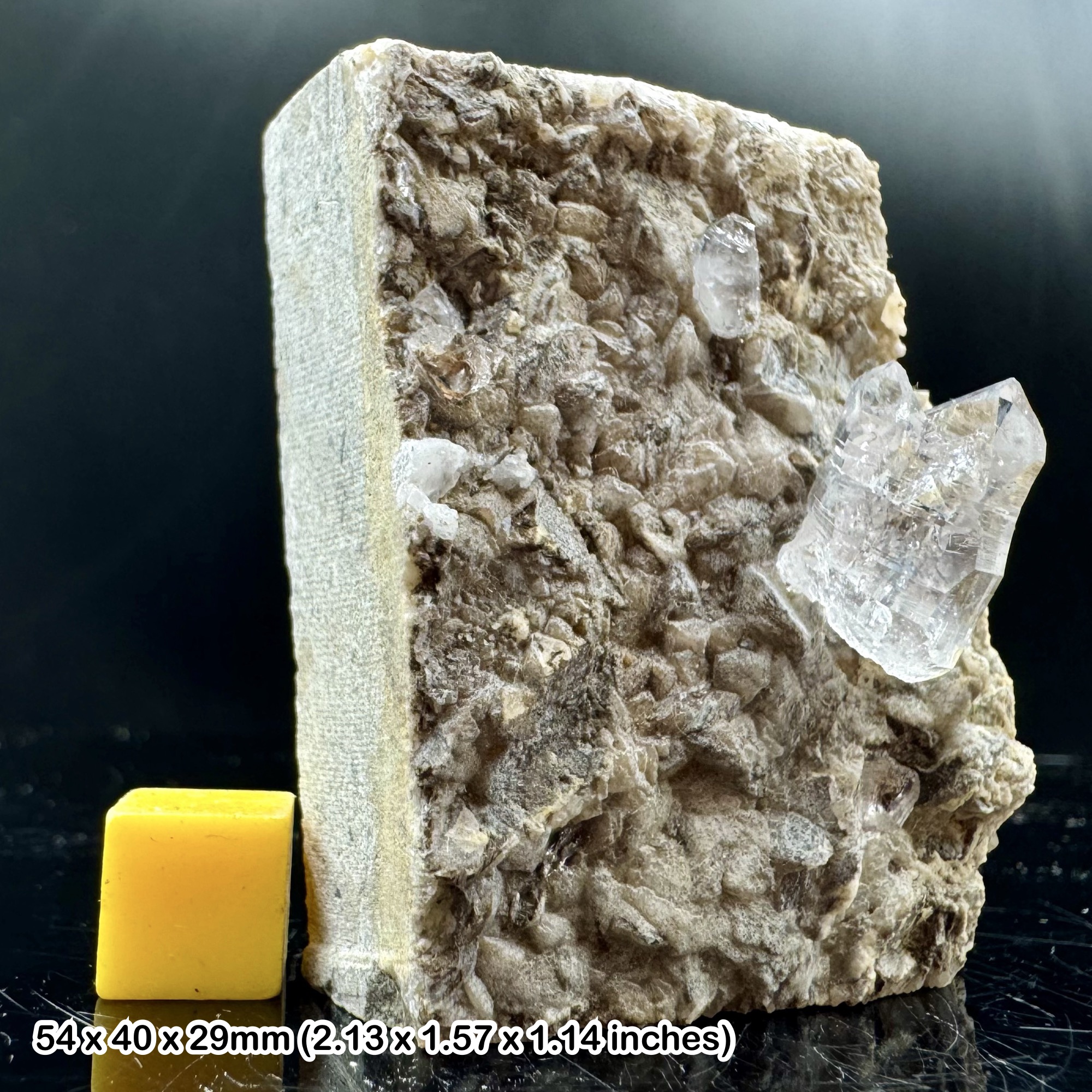 Rare Herkimer Diamond Quartz with Natural Double Terminations from Balochistan Pakistan with Certificate