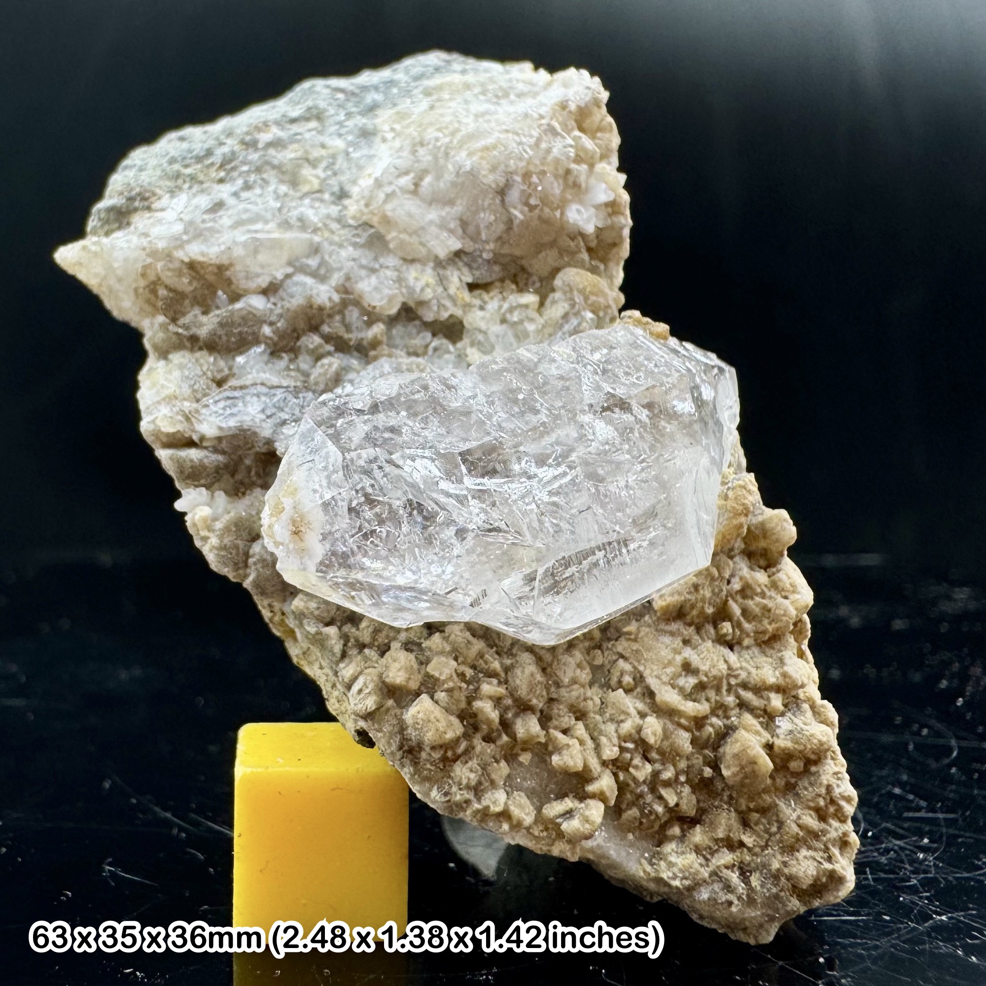 Rare Herkimer Diamond Quartz with Natural Double Terminations from Balochistan Pakistan with Certificate