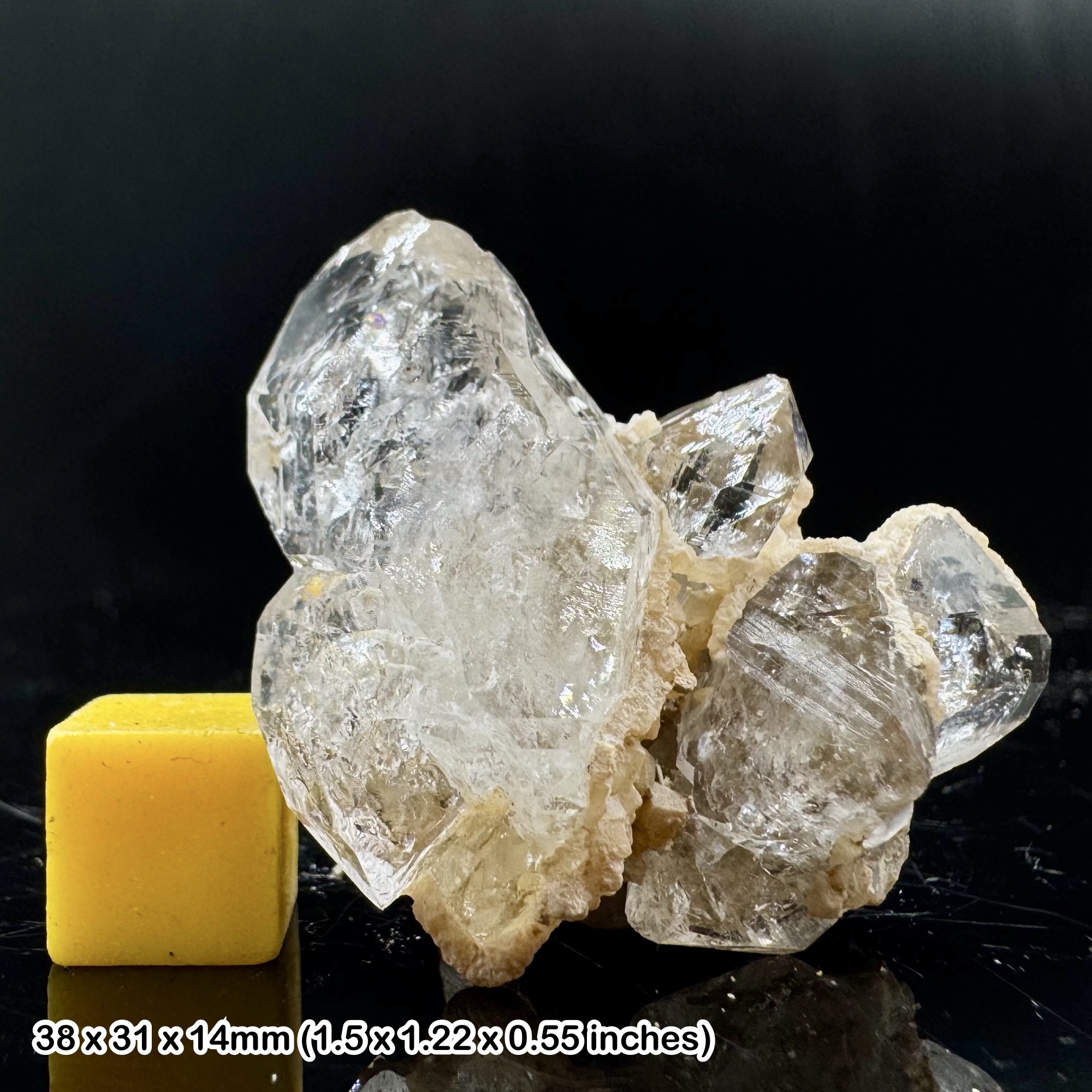 Rare Herkimer Diamond Quartz with Natural Double Terminations from Balochistan Pakistan with Certificate