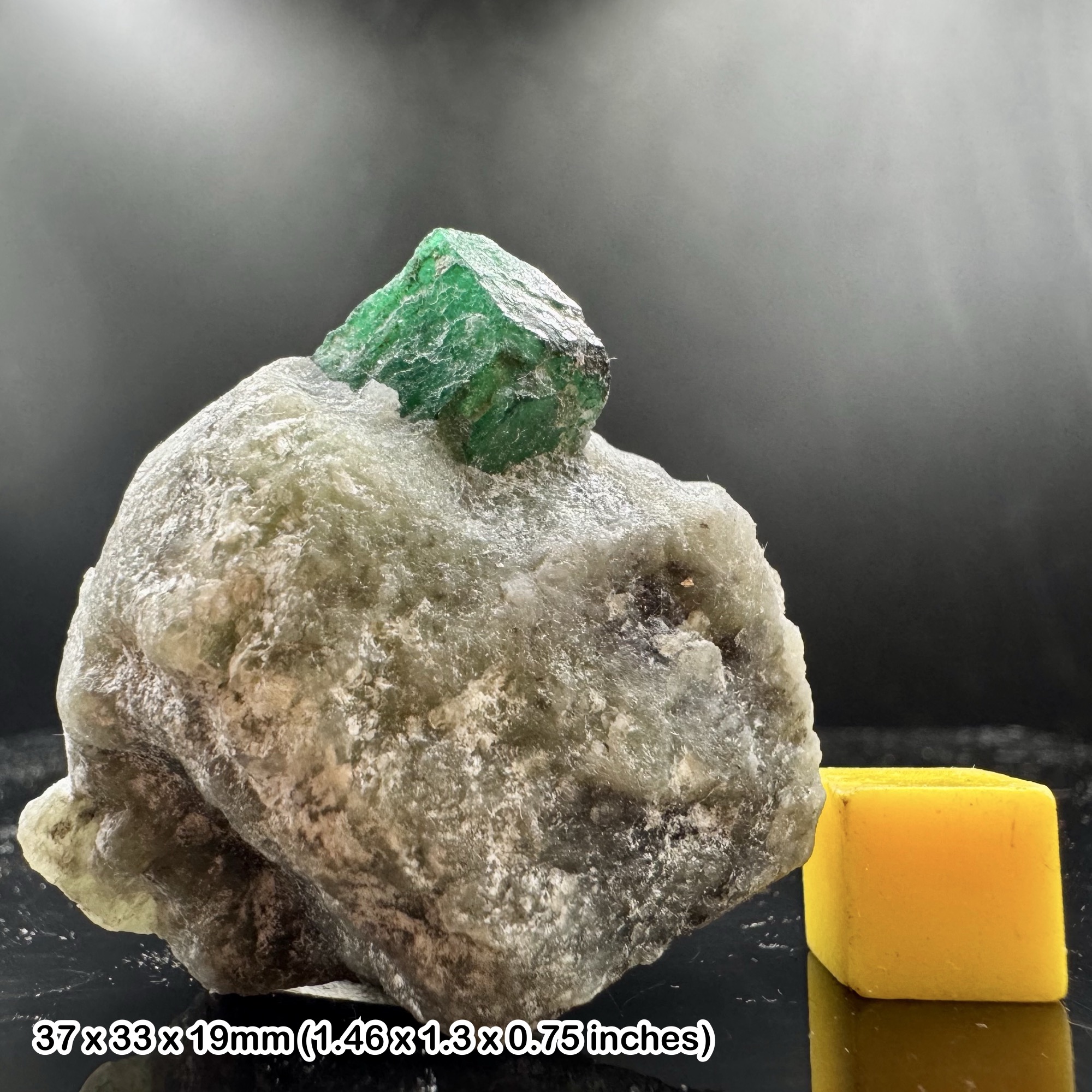 Rare Emerald Crystal on Natural Matrix Specimen from Sawat Pakistan with Certificate of Authenticity