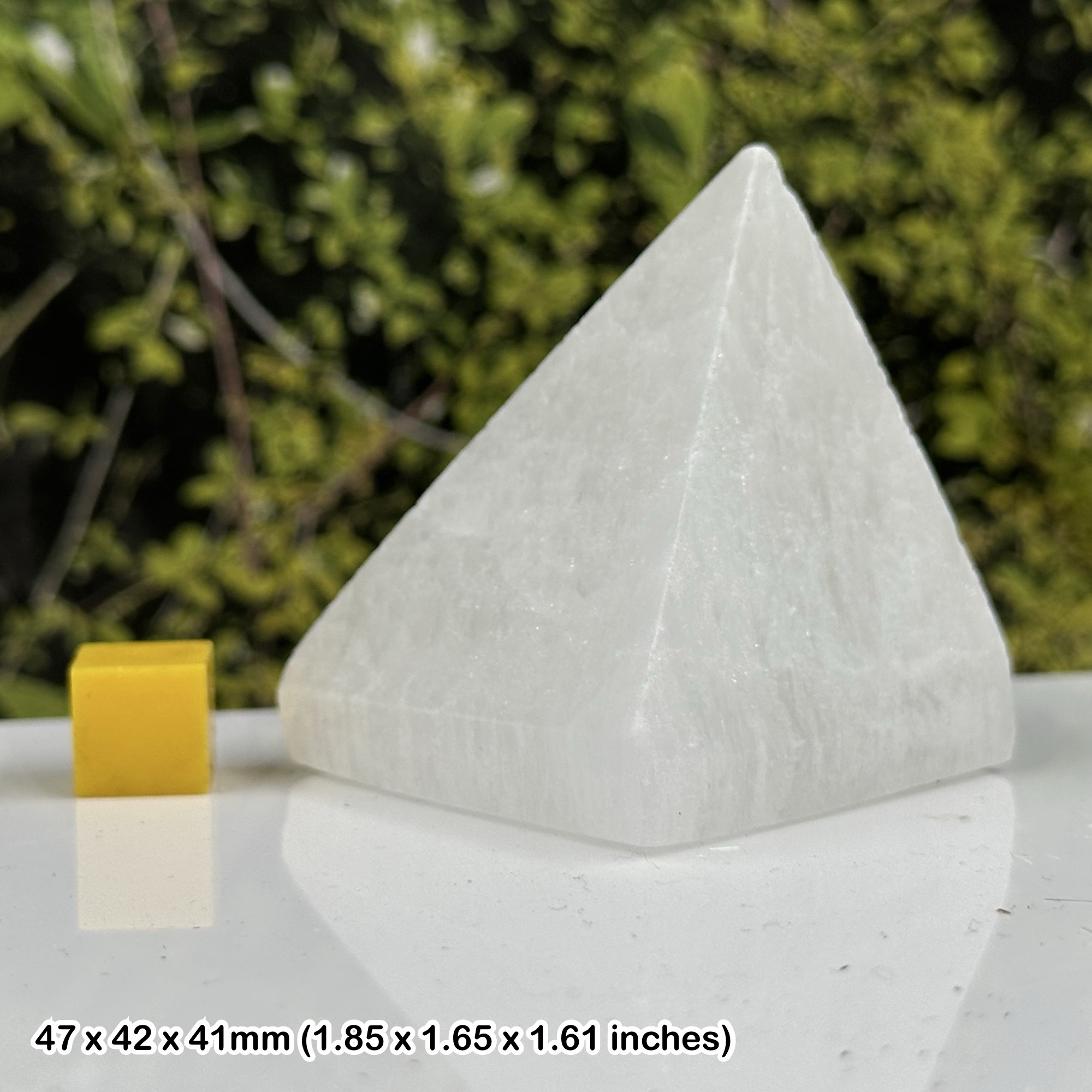 Selenite Pyramid Crystal Natural Gypsum Mineral Carved Pyramid Display Stone