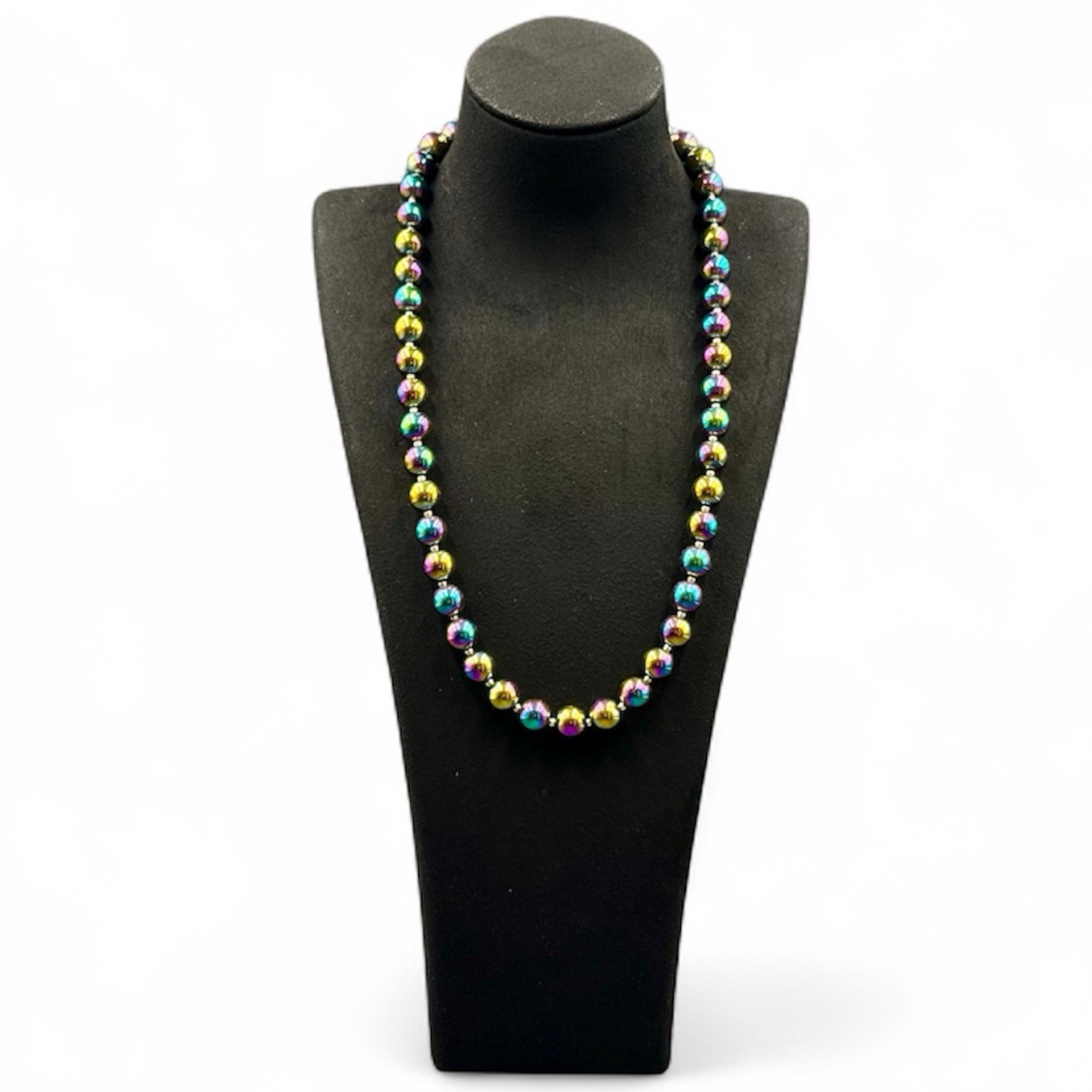 Titanium Aura Quartz Necklace Handmade in Devon 19" – Genuine Natural Crystal Jewellery with Certificate of Authenticity