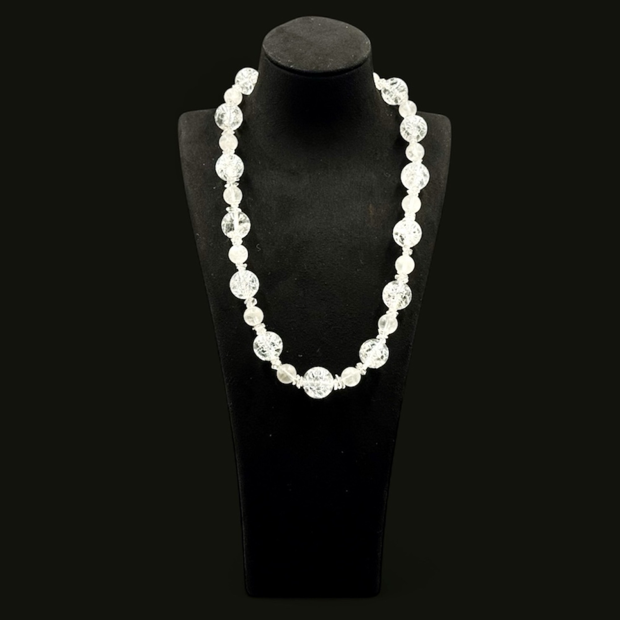 Rock Crystal Quartz Necklace 16 Inch British Handmade Devon Genuine Crystal with Certificate of Authenticity