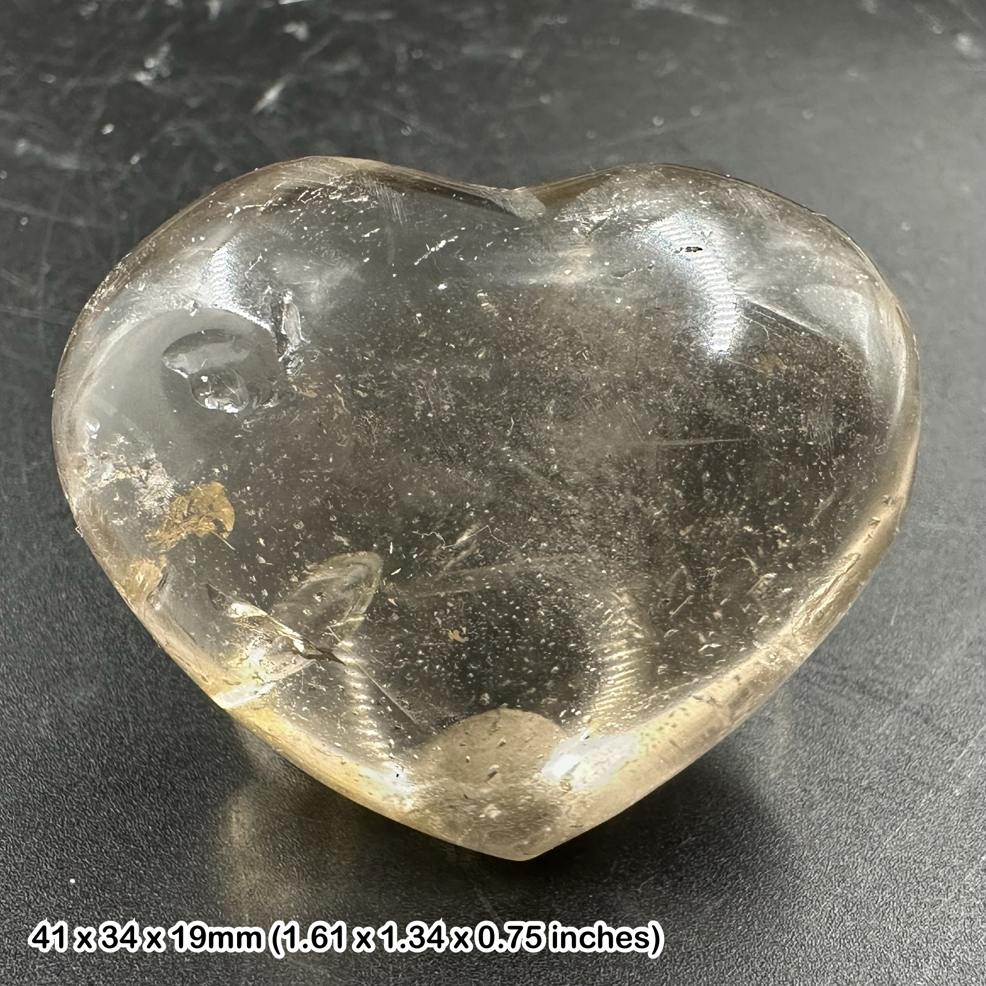 Quartz Puff Heart Natural Rock Crystal Quartz Polished Heart Mineral Specimen