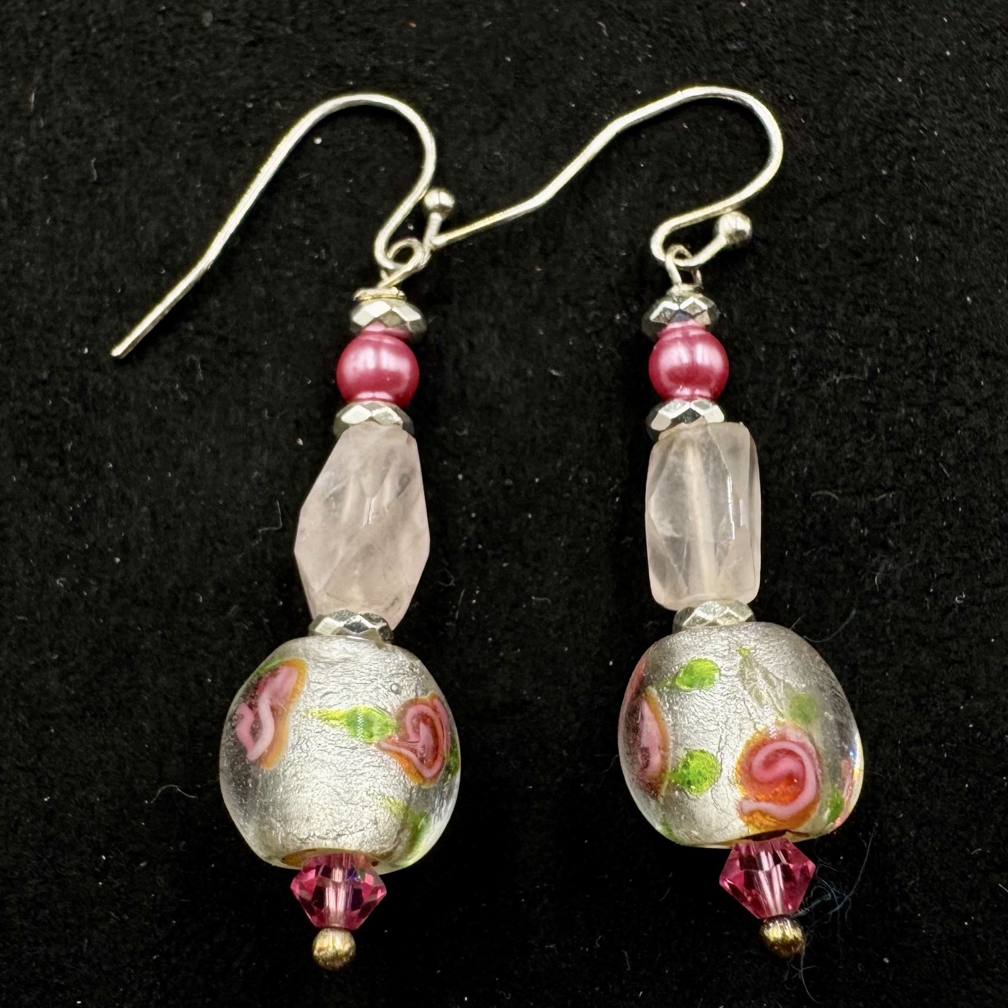 Rose Quartz Earrings British Handmade Devon Genuine Natural Rose Quartz Gemstone Jewellery with Certificate of Authenticity