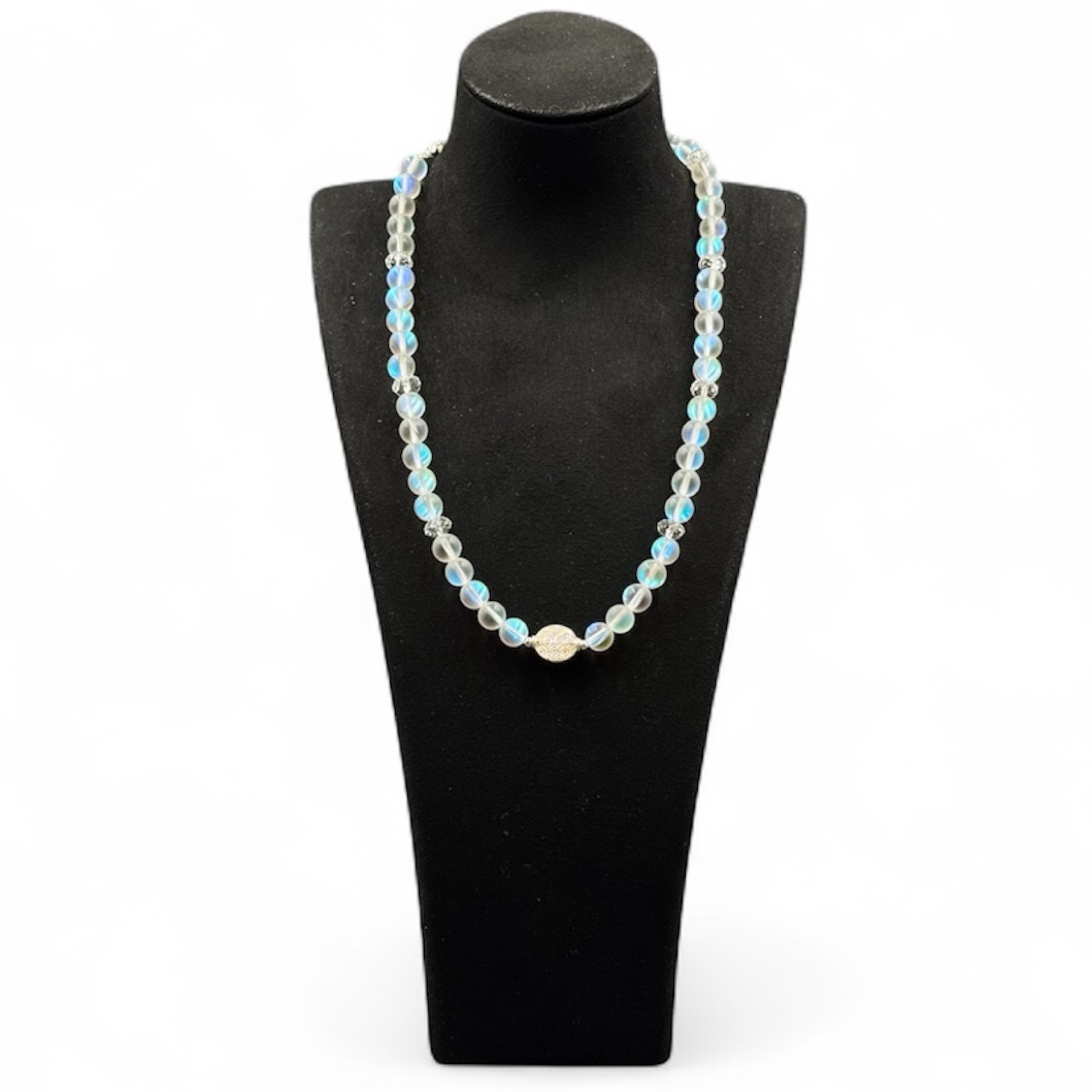Opalite Necklace British Handmade Devon 17" Gemstone Jewellery with Certificate of Authenticity