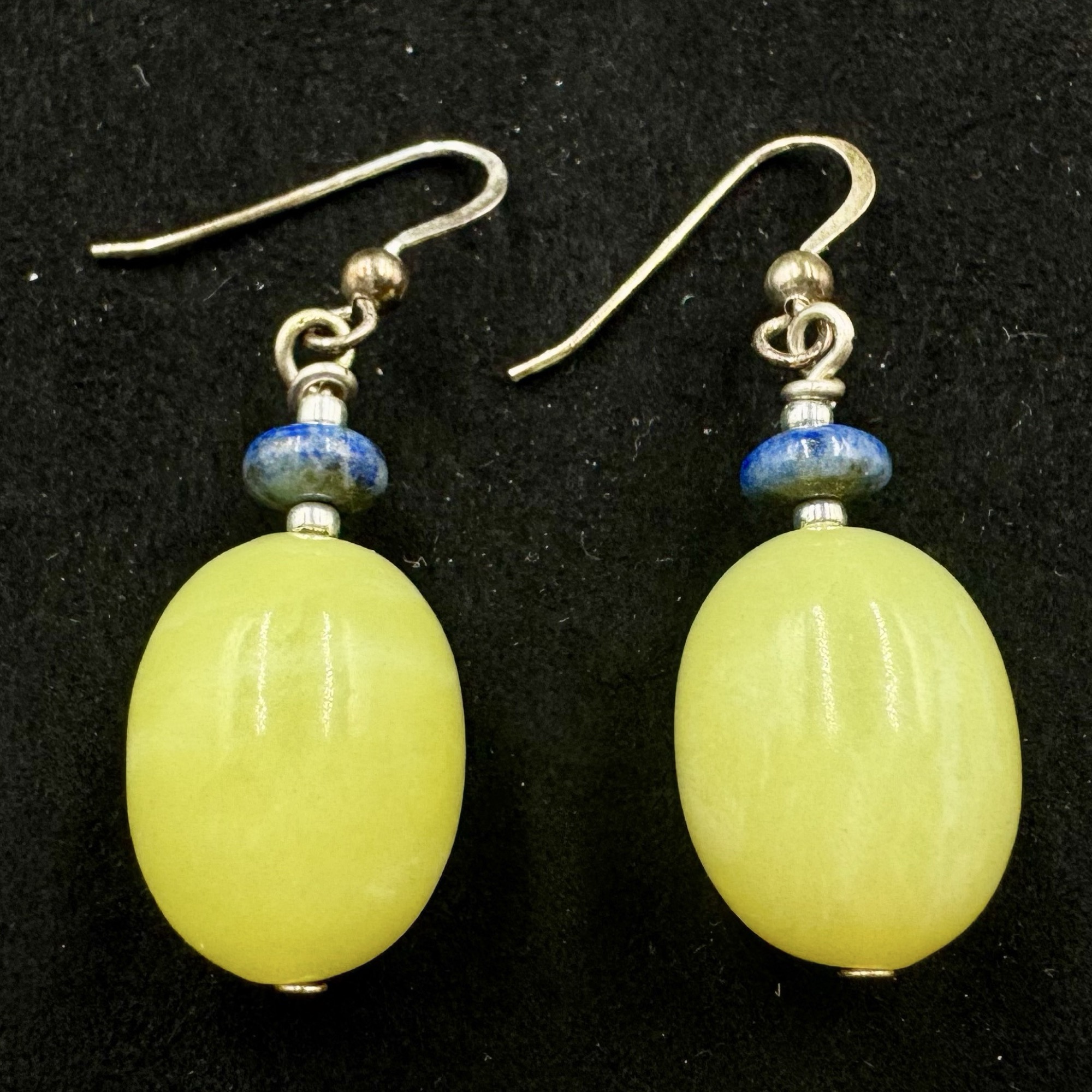 Green Calcite Earrings British Handmade Devon Genuine Natural Green Calcite Gemstone Jewellery with Certificate of Authenticity