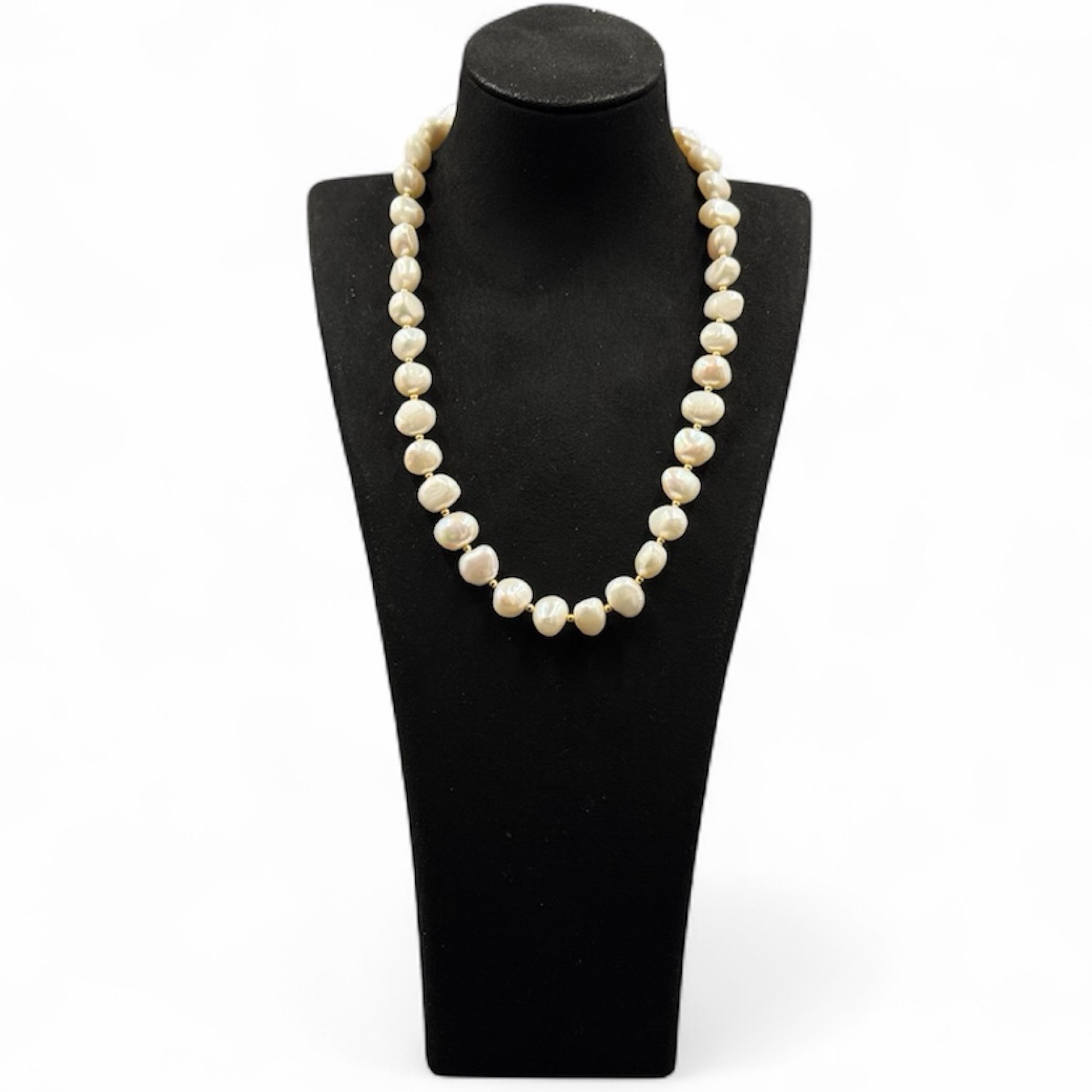 16" Nacre Pearl Necklace – Iridescent Shell Gemstone – Certified Authentic