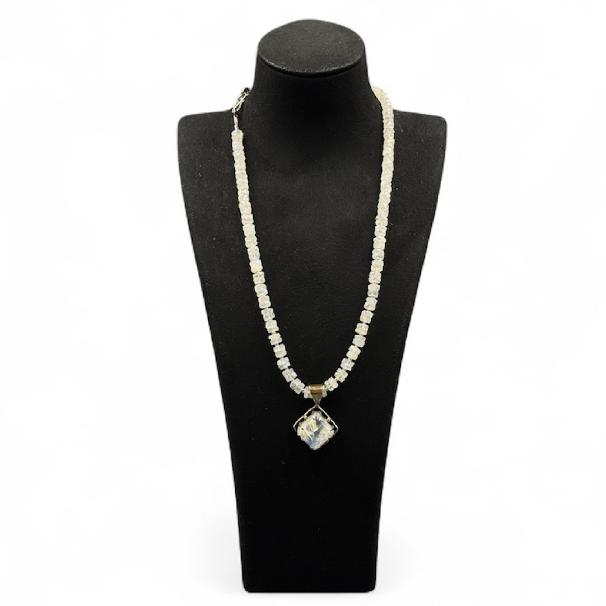 17" Aura Quartz Necklace – Iridescent Crystal Gift – Certified Authentic Specimen - Genuine Quartz Gemstone Jewellery