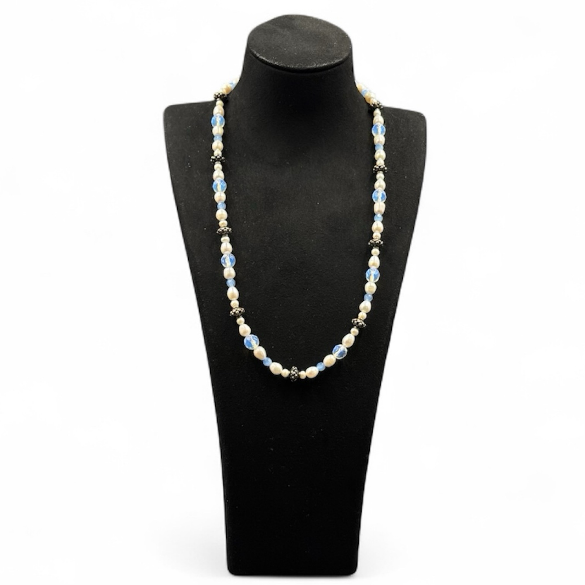 Nacre Pearl & Opalite Necklace – Iridescent Mother-of-Pearl and Opalite Jewellery – British Hand Made in Devon – Certified Authentic