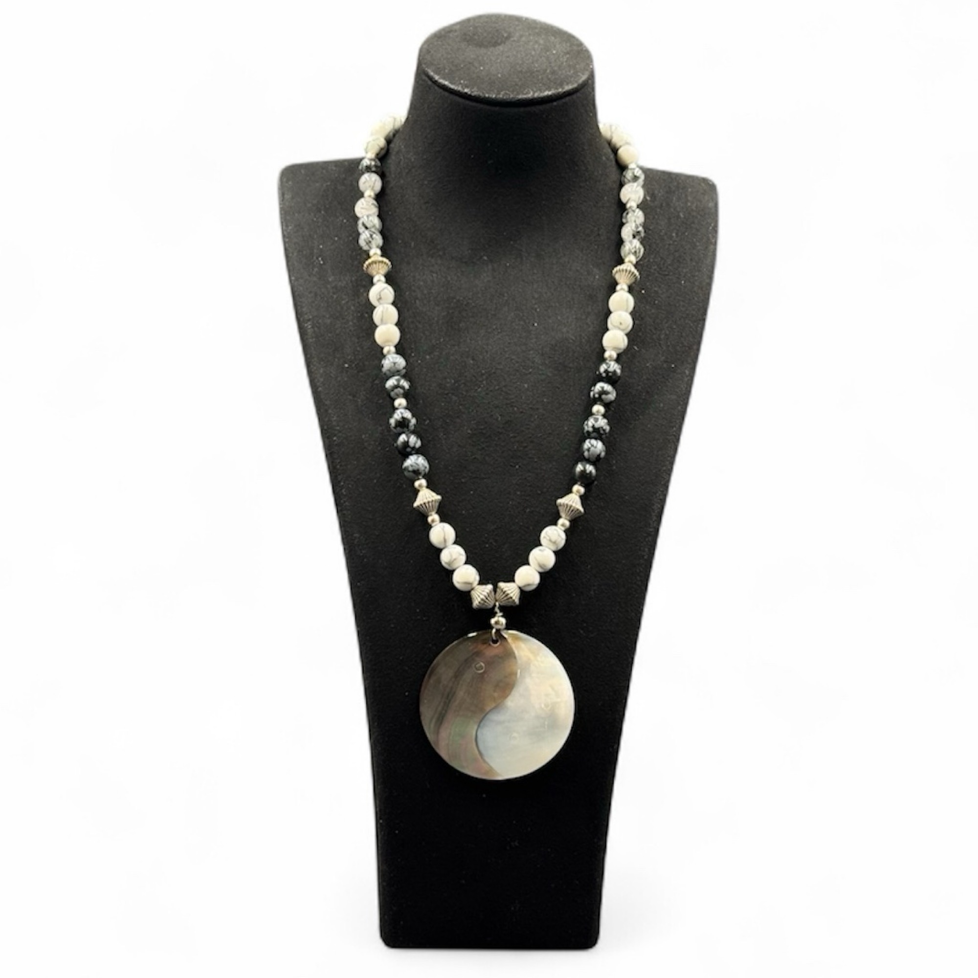 18" Natural Crystal & Abalone Necklace – Genuine Gemstone and Shell Jewellery – British Hand Made in Devon – Certified Authentic