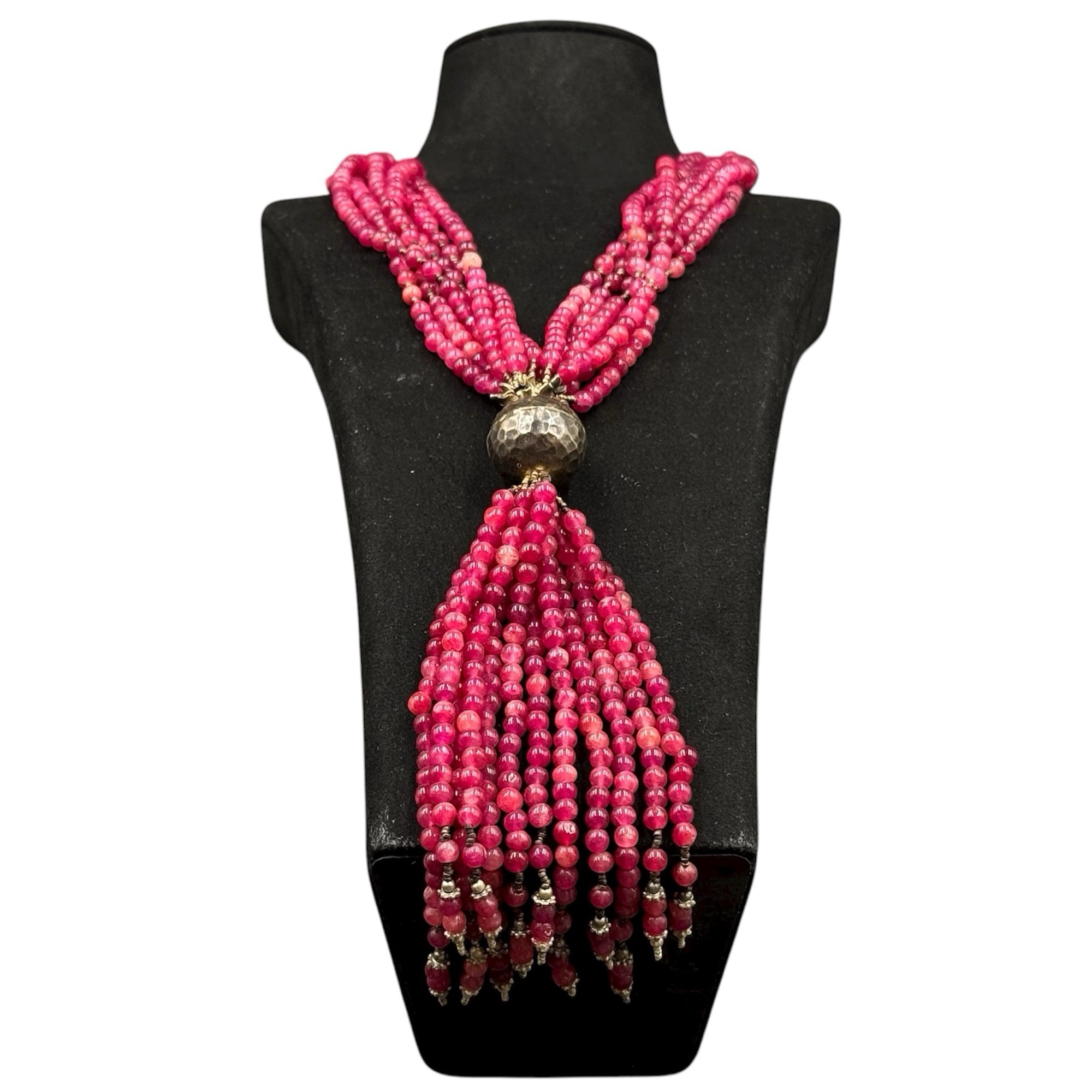 18" Real Pink Agate Crystal Necklace – Genuine Natural Gemstone Jewellery – British Hand Made in Devon – Polished Chalcedony Beads – COA
