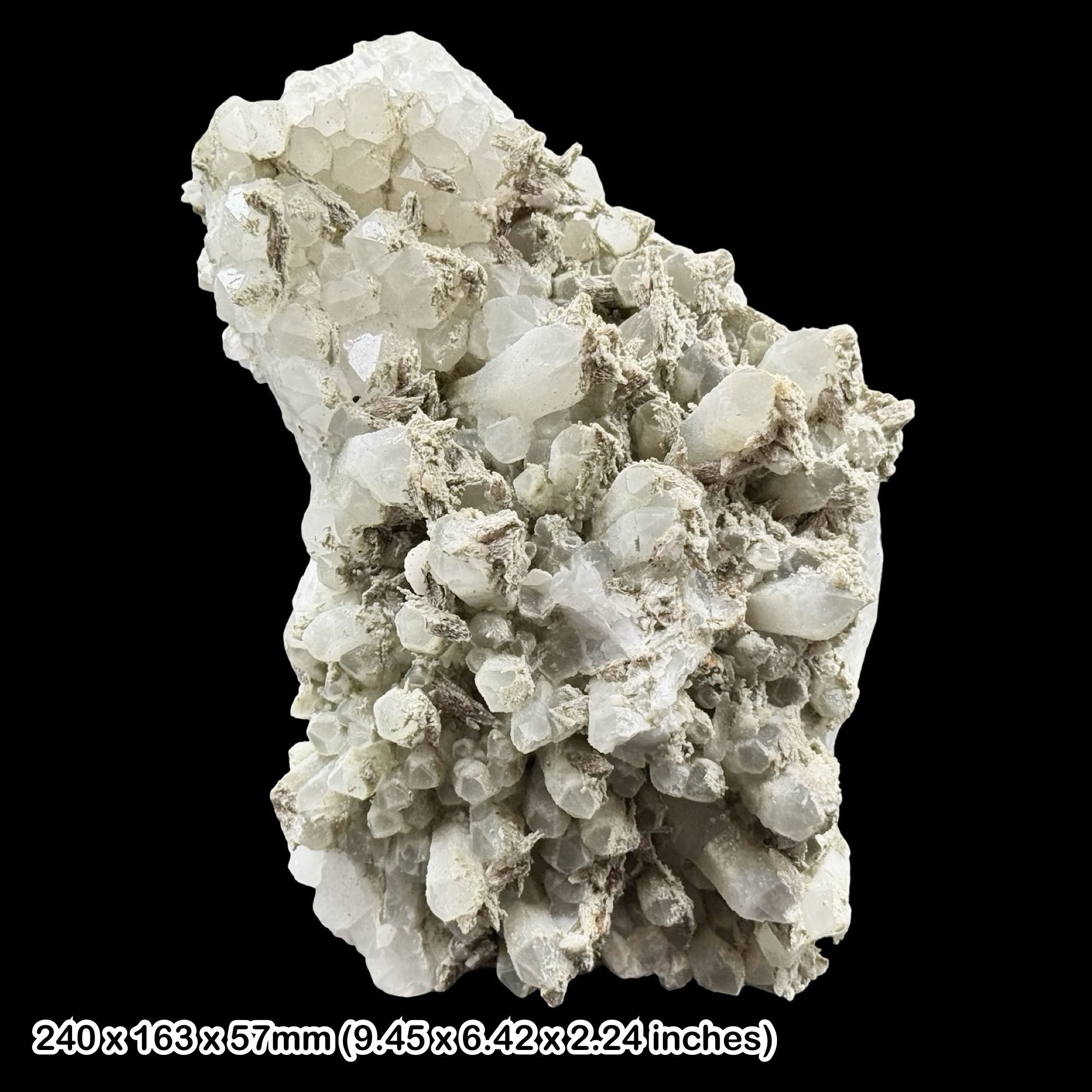 Rare Quartz with Chalcedony Overgrowth and Barite China Natural Crystal Mineral Specimen Genuine Stone with Certificate of Authenticity