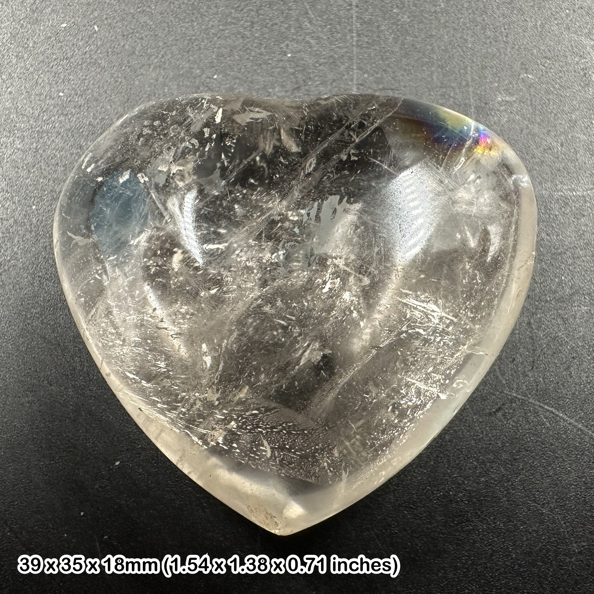 Quartz Puff Heart Natural Clear Quartz Crystal Polished Heart Mineral Specimen
