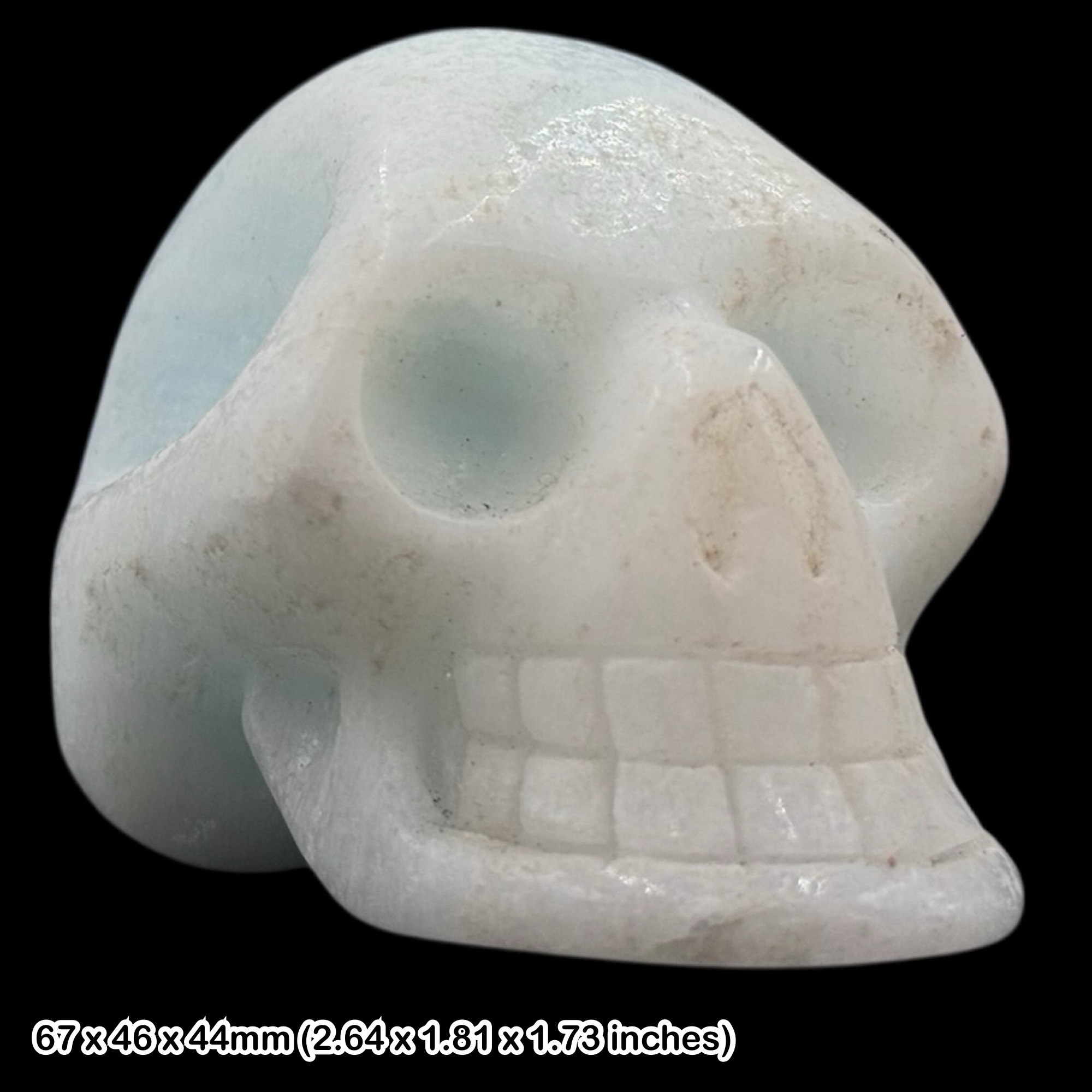 Aura Milky Quartz Skull Carving Genuine Quartz Crystal Sculpture Iridescent Stone With Certificate of Authenticity