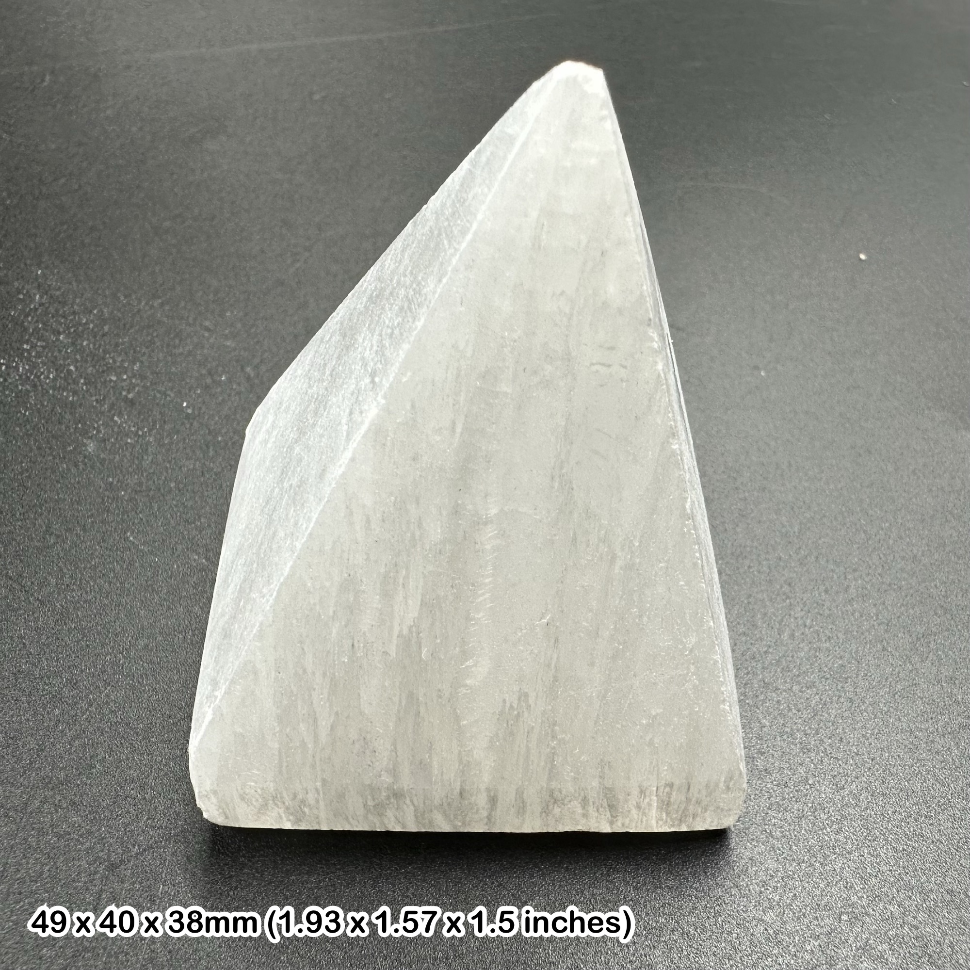 Selenite Pyramid Crystal Gypsum Mineral Sculpture Polished Carved Display Piece