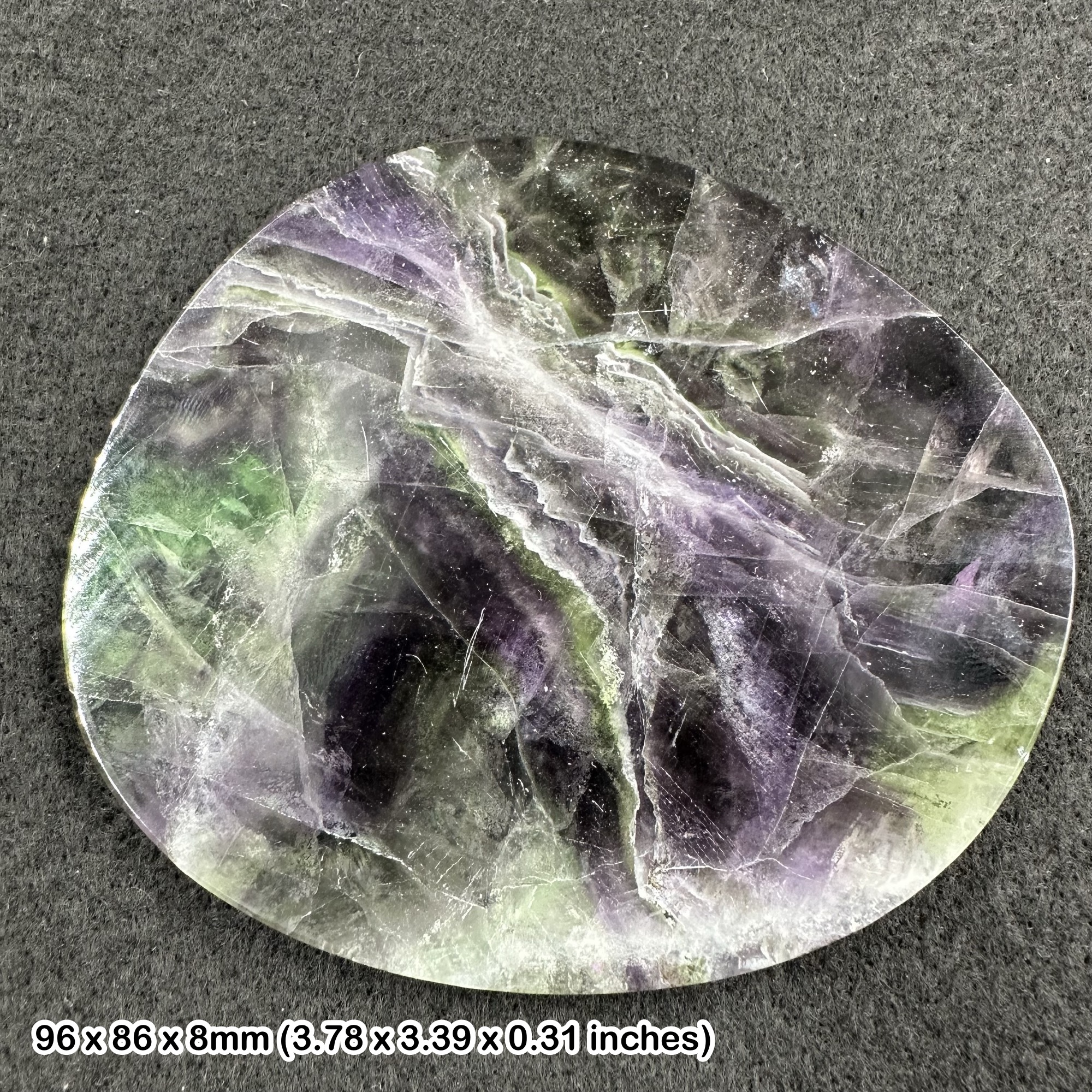 Rainbow Fluorite Slice China Natural Fluorite Mineral Polished Banding Crystal Specimen
