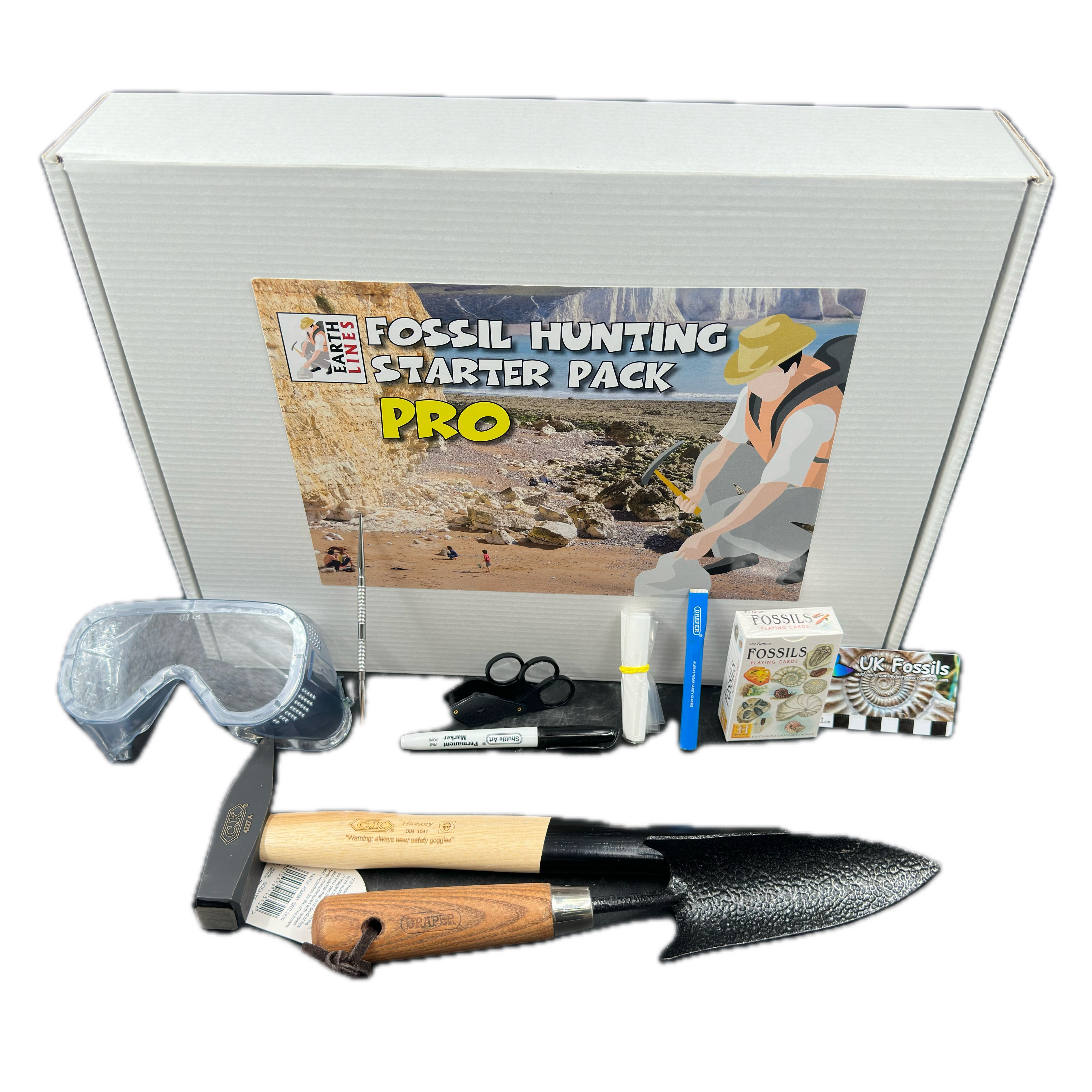 Fossil field storage equipment hunting starter kit geological tools