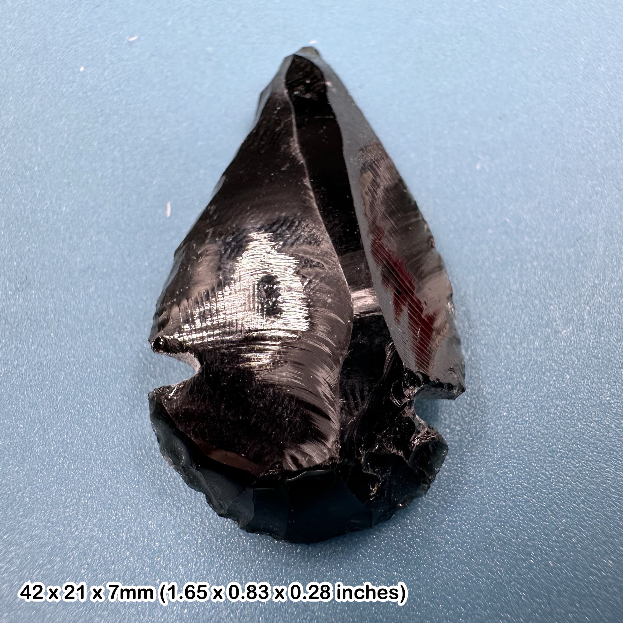 Obsidian Black Arrowhead Polished Volcanic Glass Mineral Madagascar Stone Tool