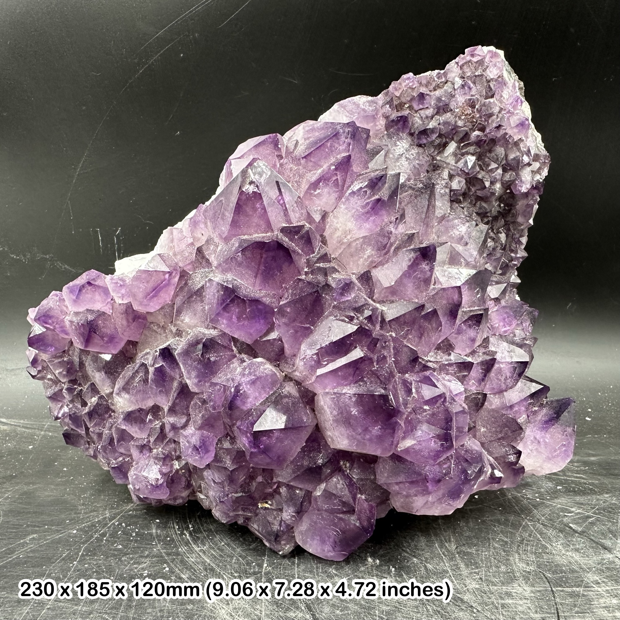 A Grade Amethyst Cluster Slab Brazil Large Purple Quartz Statement Display Piece Genuine Specimen with Certificate of Authenticity
