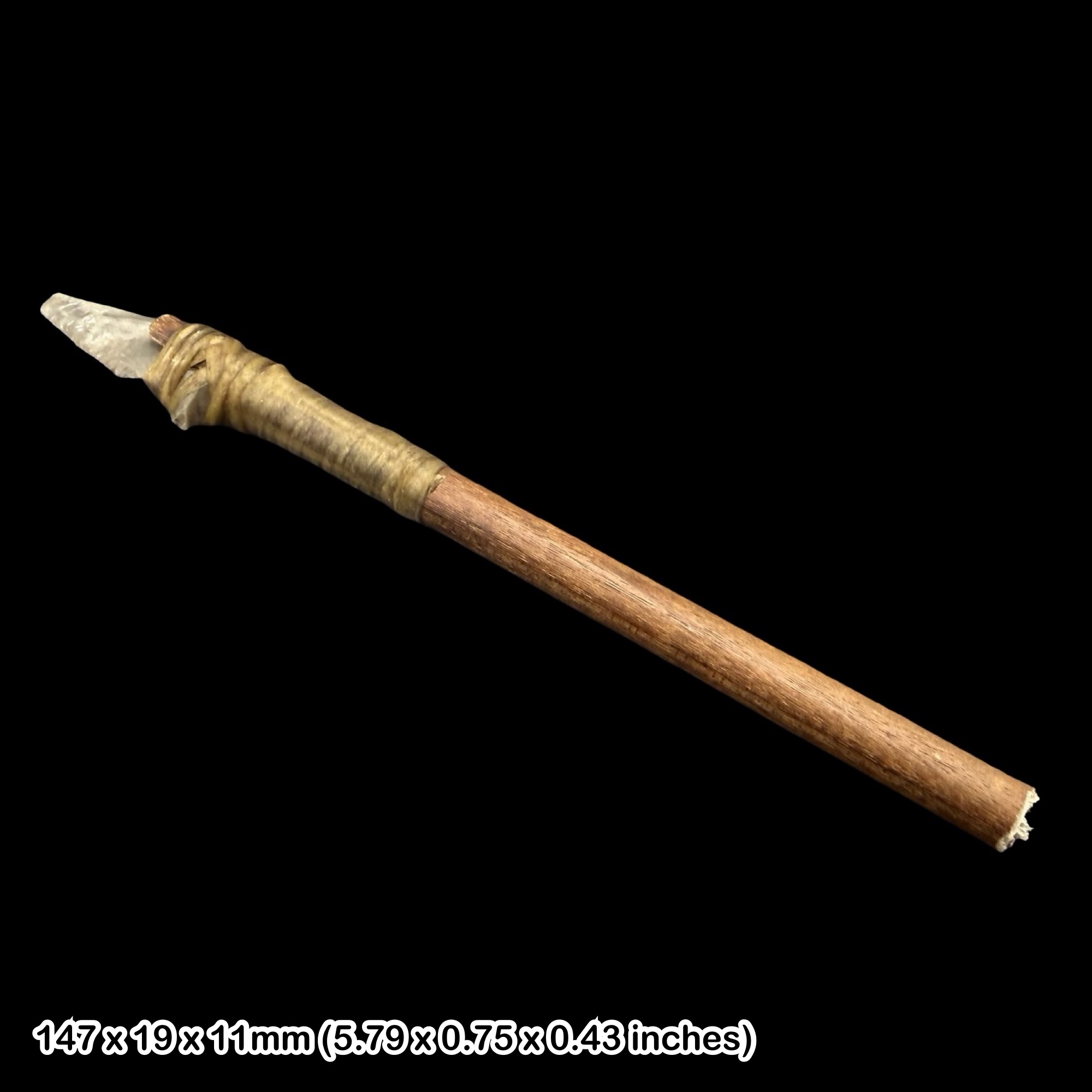 Ancient North American Spearhead on Shaft Artifact Native American Display Mounted Stone Point Rare Historic Collectible Authentic