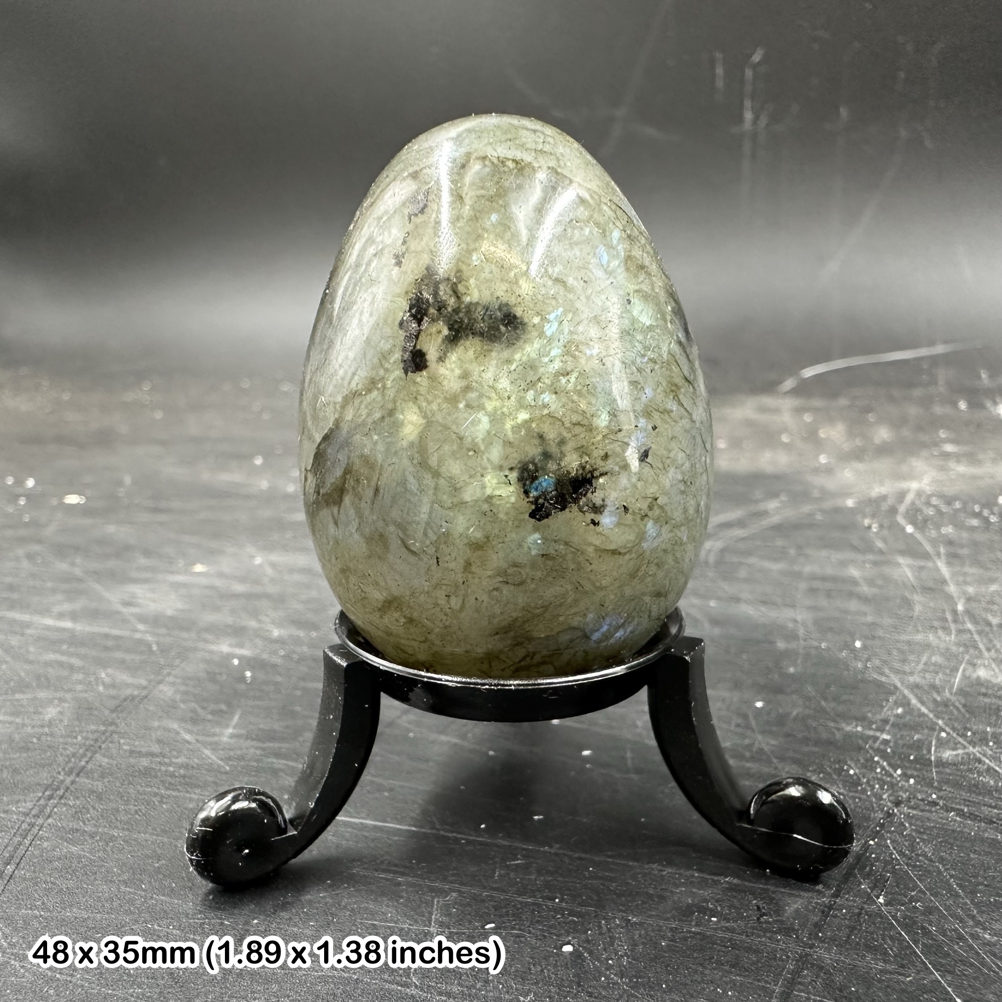 Labradorite egg is a mesmerizing and otherworldly gemstone