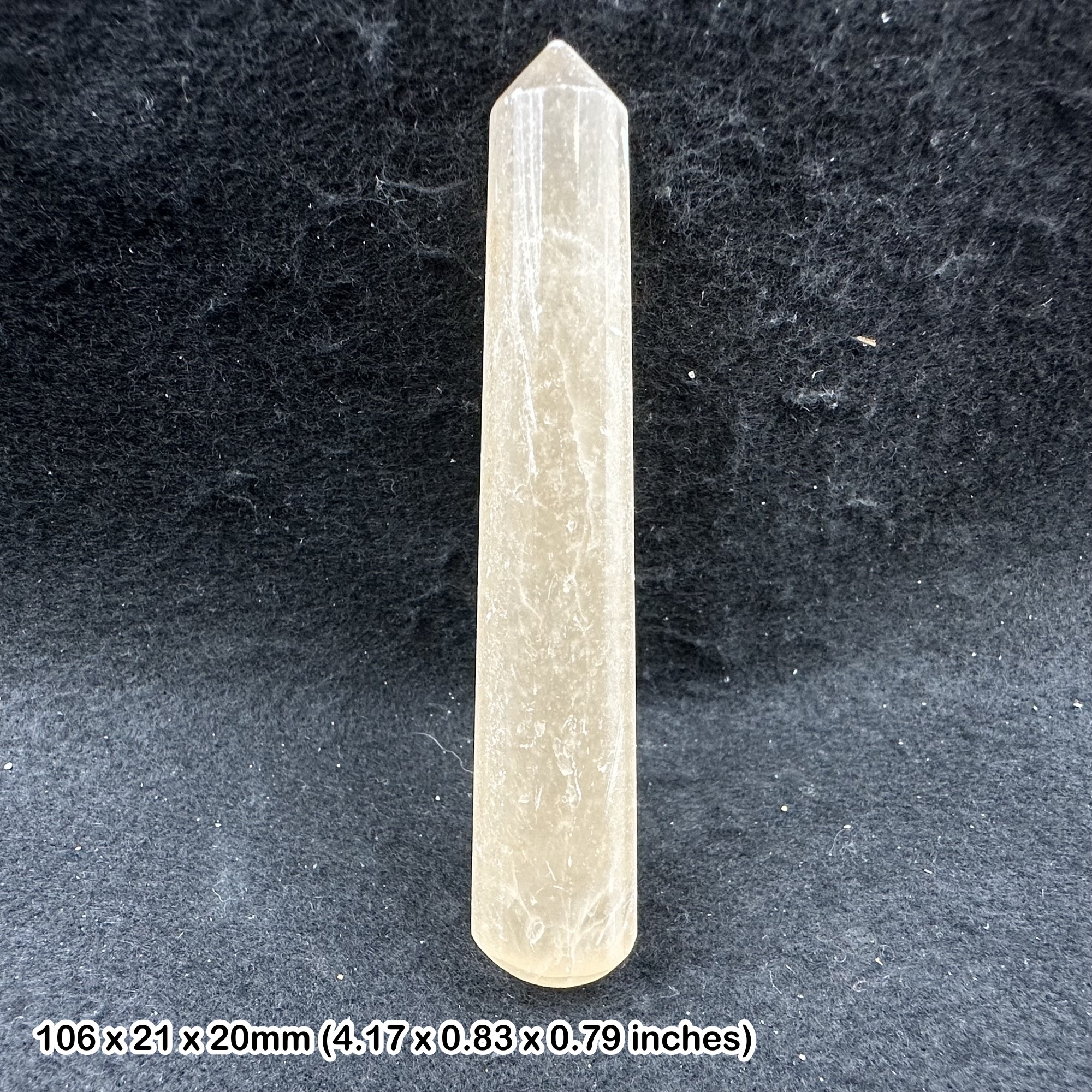 Orange selenite crystal massage wand - faceted, genuine Spiritual mineral for spiritual energy