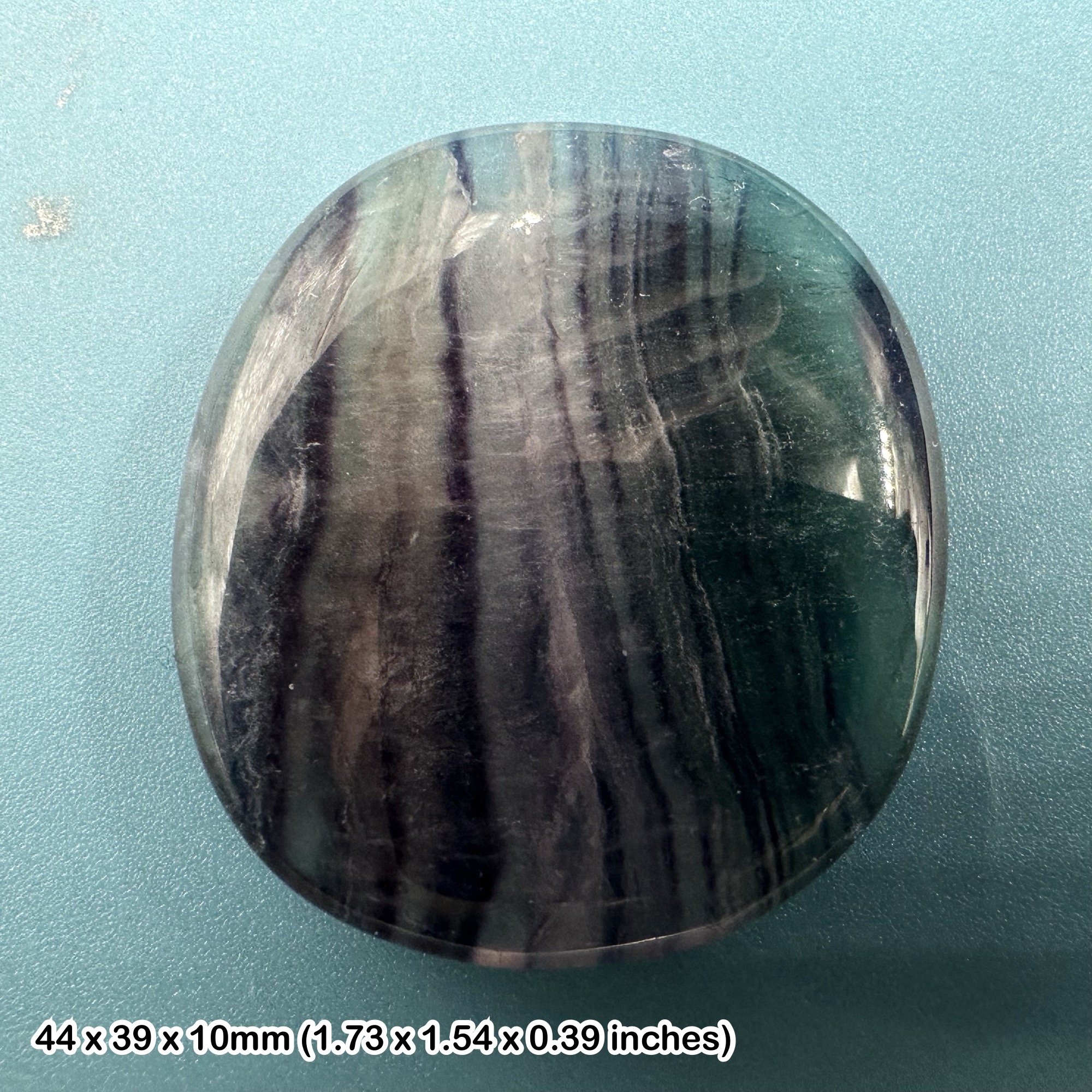 Rainbow Fluorite Worry Stone Palm Stone 40–50mm Natural Crystal Mineral | Genuine Polished Fluorite Gemstone with COA