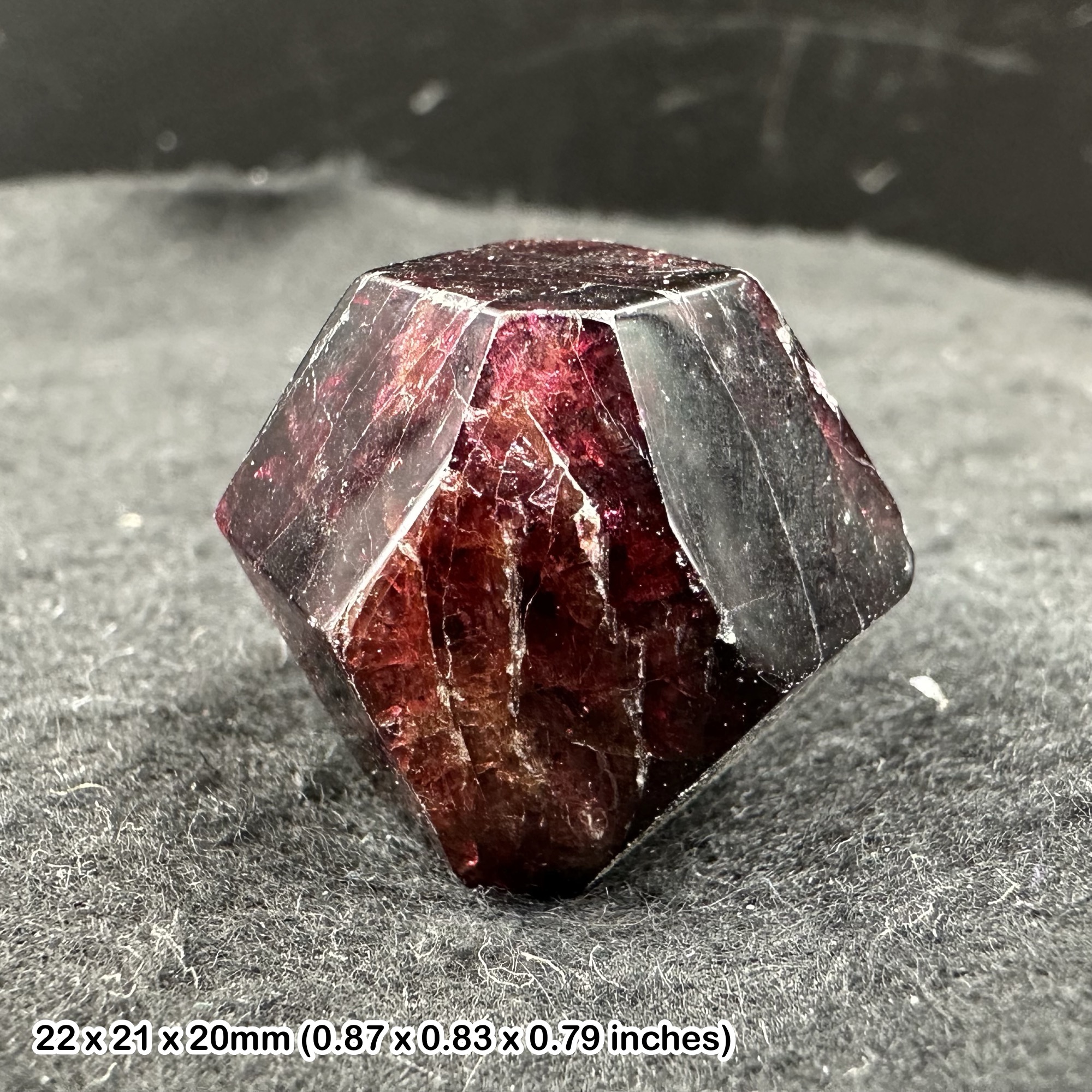 Natural Garnet Crystal Polished Dodecahedron Deep Red Almandine Mineral Genuine Almandine Garnet Polished Crystal Display Piece
