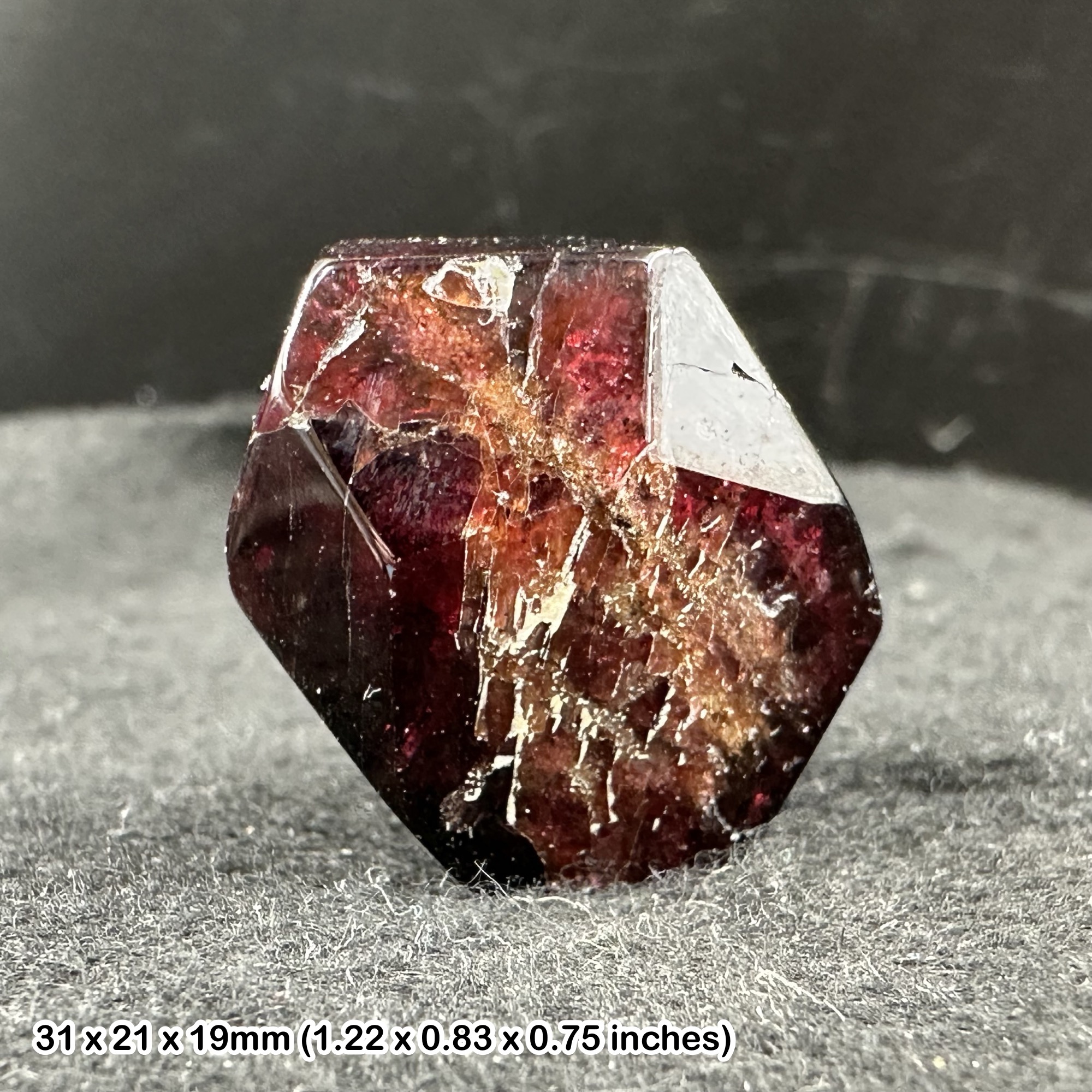 Natural Garnet Crystal Polished Dodecahedron Deep Red Almandine Mineral Genuine Almandine Garnet Polished Crystal Display Piece
