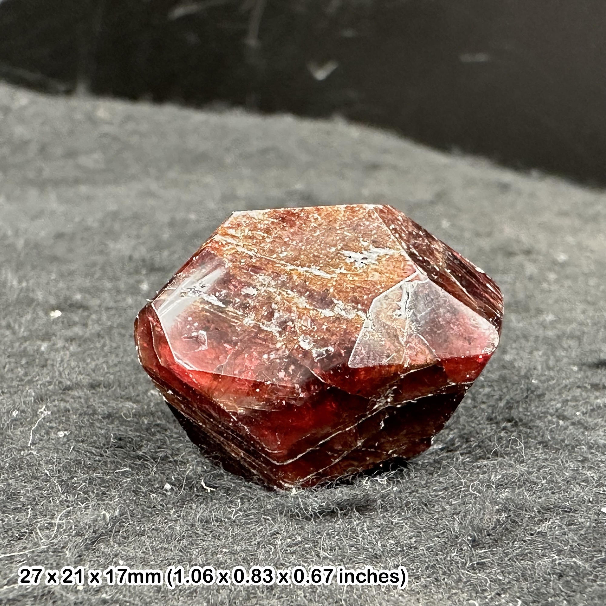 Natural Garnet Crystal Polished Dodecahedron Deep Red Almandine Mineral Genuine Almandine Garnet Polished Crystal Display Piece