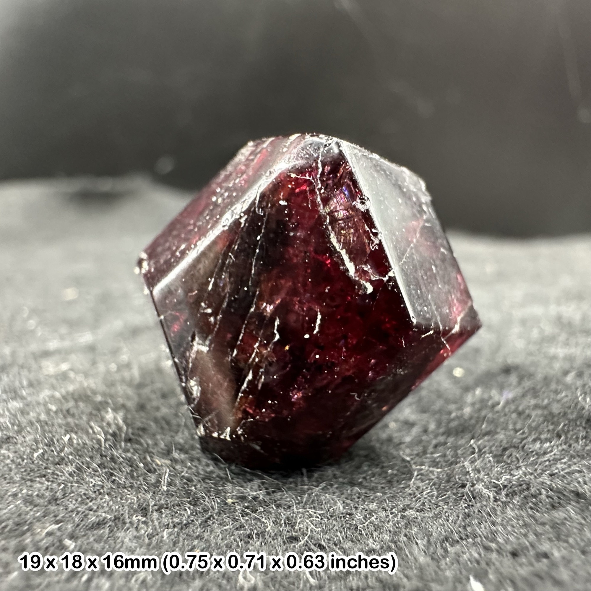 Natural Garnet Crystal Polished Dodecahedron Deep Red Almandine Mineral Genuine Almandine Garnet Polished Crystal Display Piece