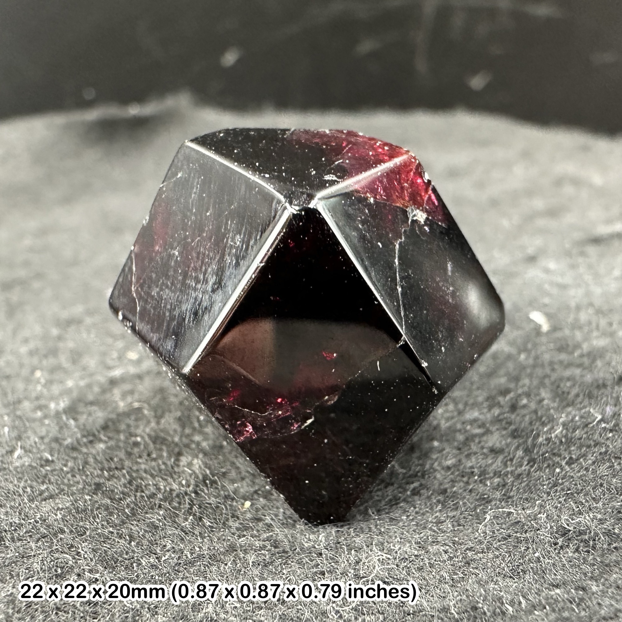 Natural Garnet Crystal Polished Dodecahedron Deep Red Almandine Mineral Genuine Almandine Garnet Polished Crystal Display Piece