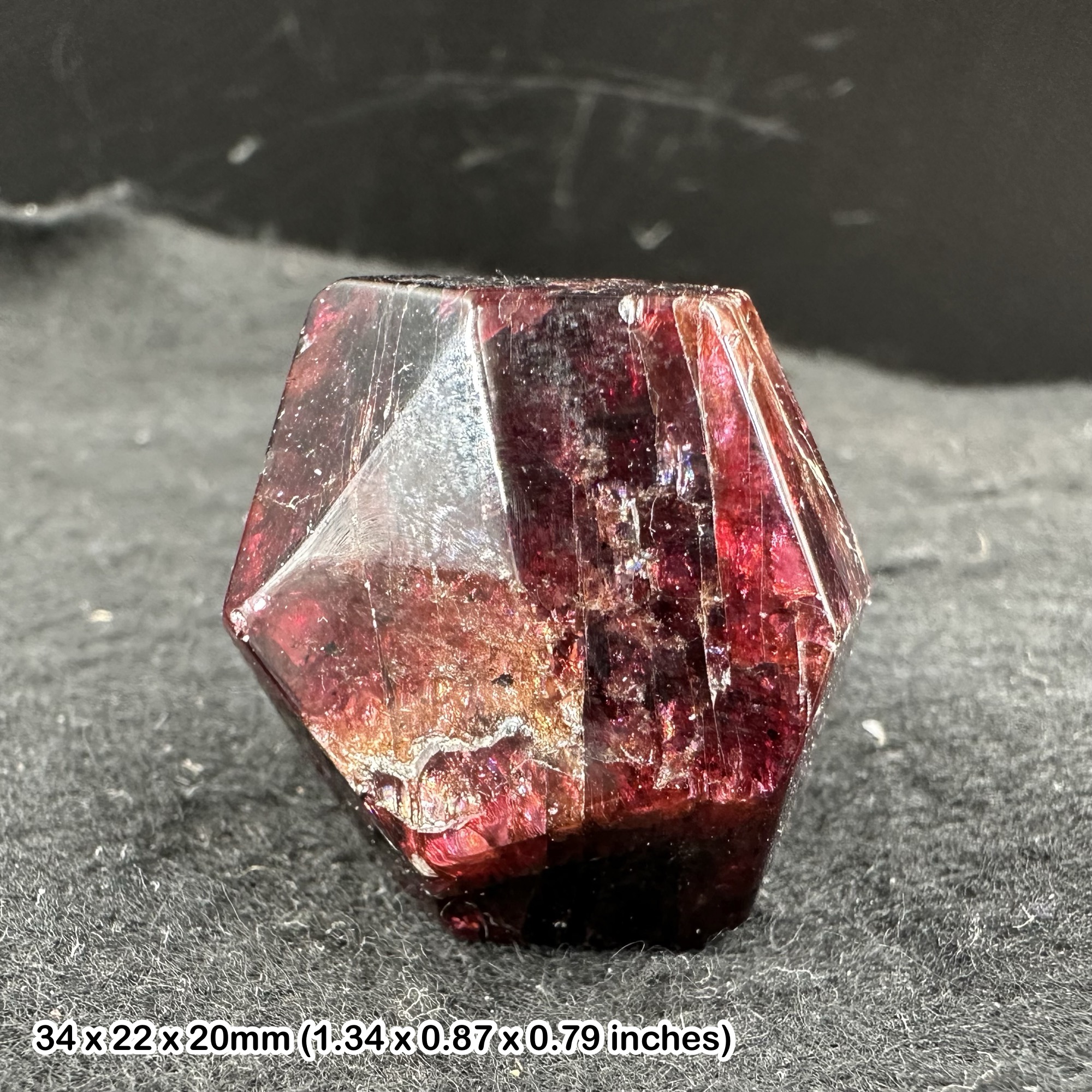Natural Garnet Crystal Polished Dodecahedron Deep Red Almandine Mineral Genuine Almandine Garnet Polished Crystal Display Piece