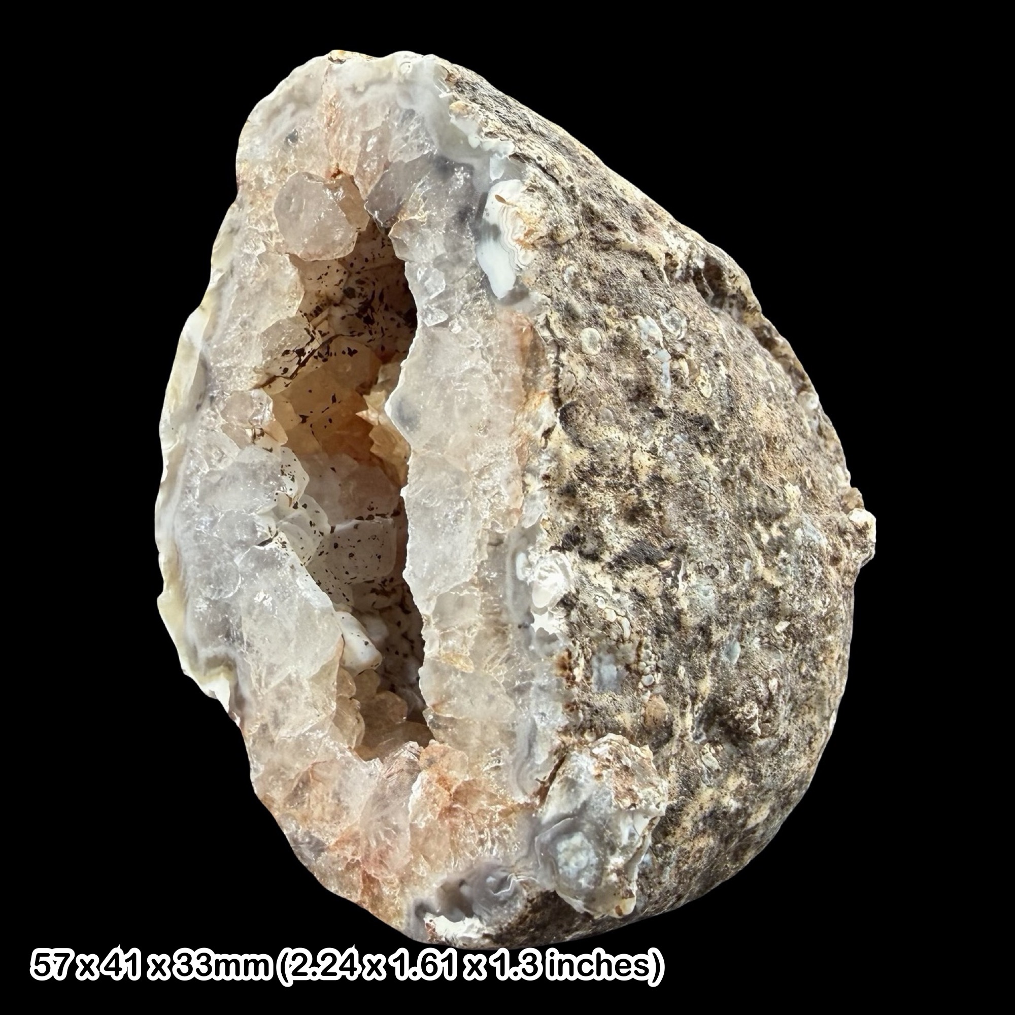 Quartz Geode Chalcedony Banding Natural Crystal Geode Mineral Specimen Genuine Quartz Geode with Chalcedony Bands