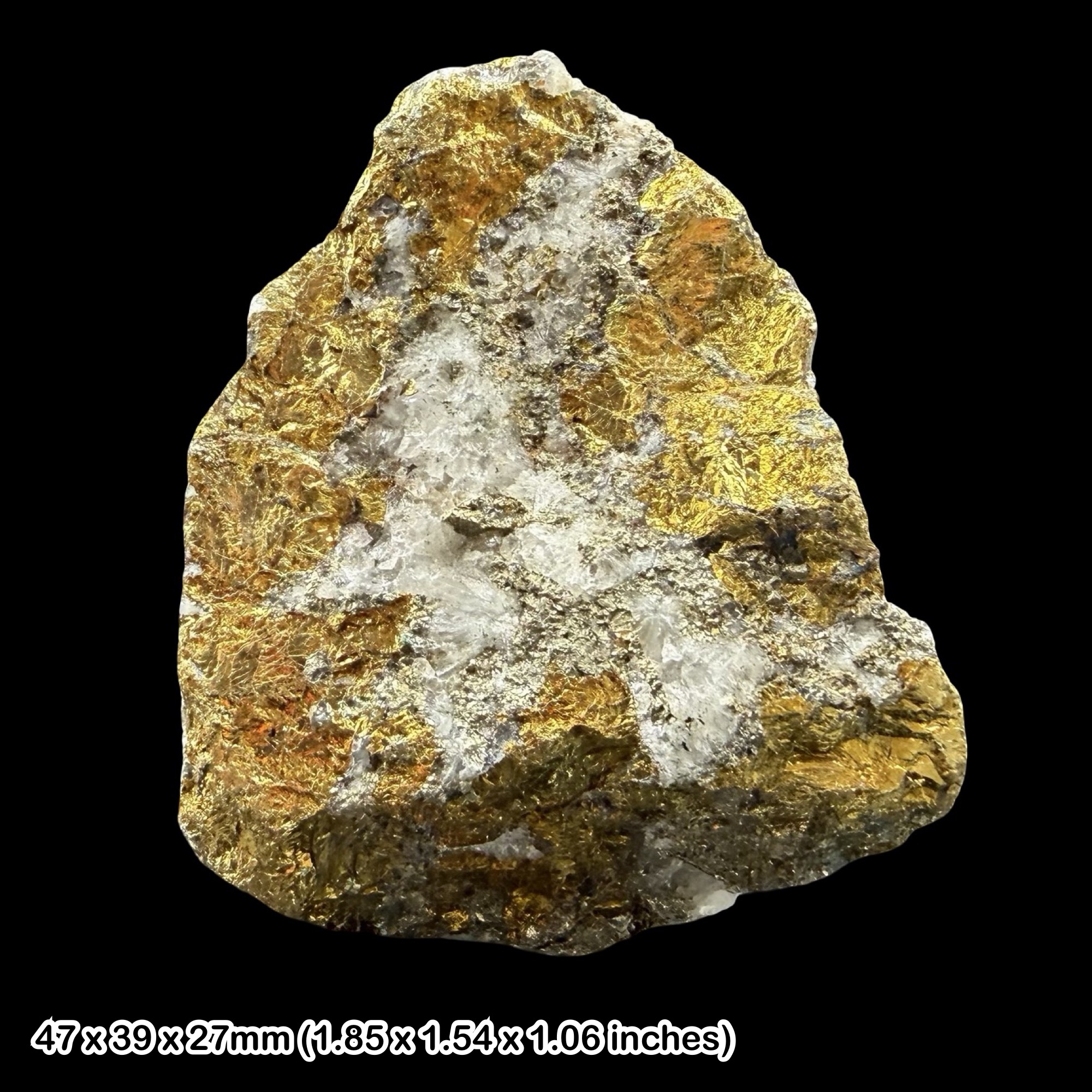Chalcopyrite on Quartz Matrix Moroccan Mineral Specimen Natural Crystal Genuine Chalcopyrite Quartz Cluster Display Piece Collectors Stone