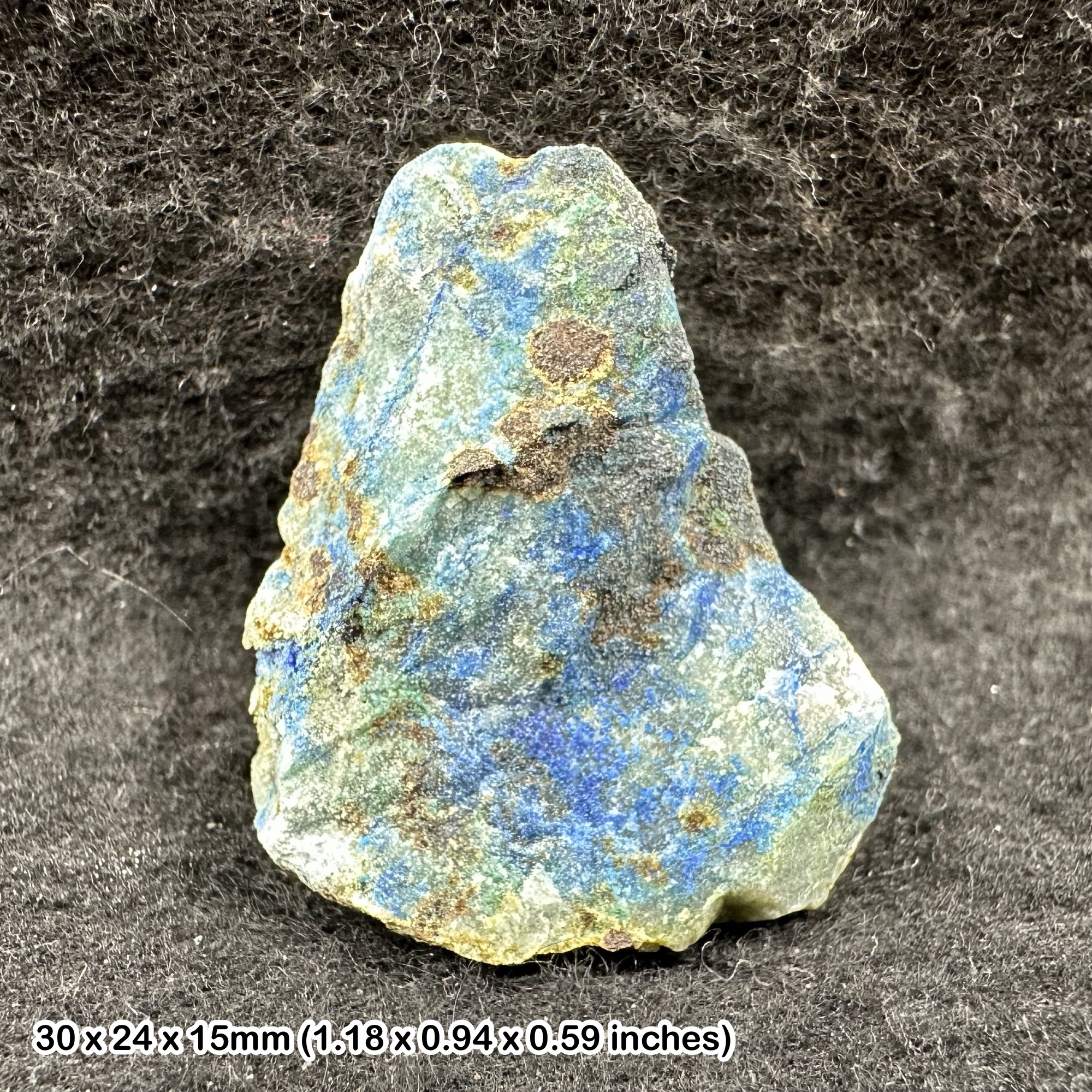Azurite Crystal Peru Natural Deep Blue Mineral Specimen Collectors Display Piece with Certificate of Authenticity Genuine Copper Carbonate